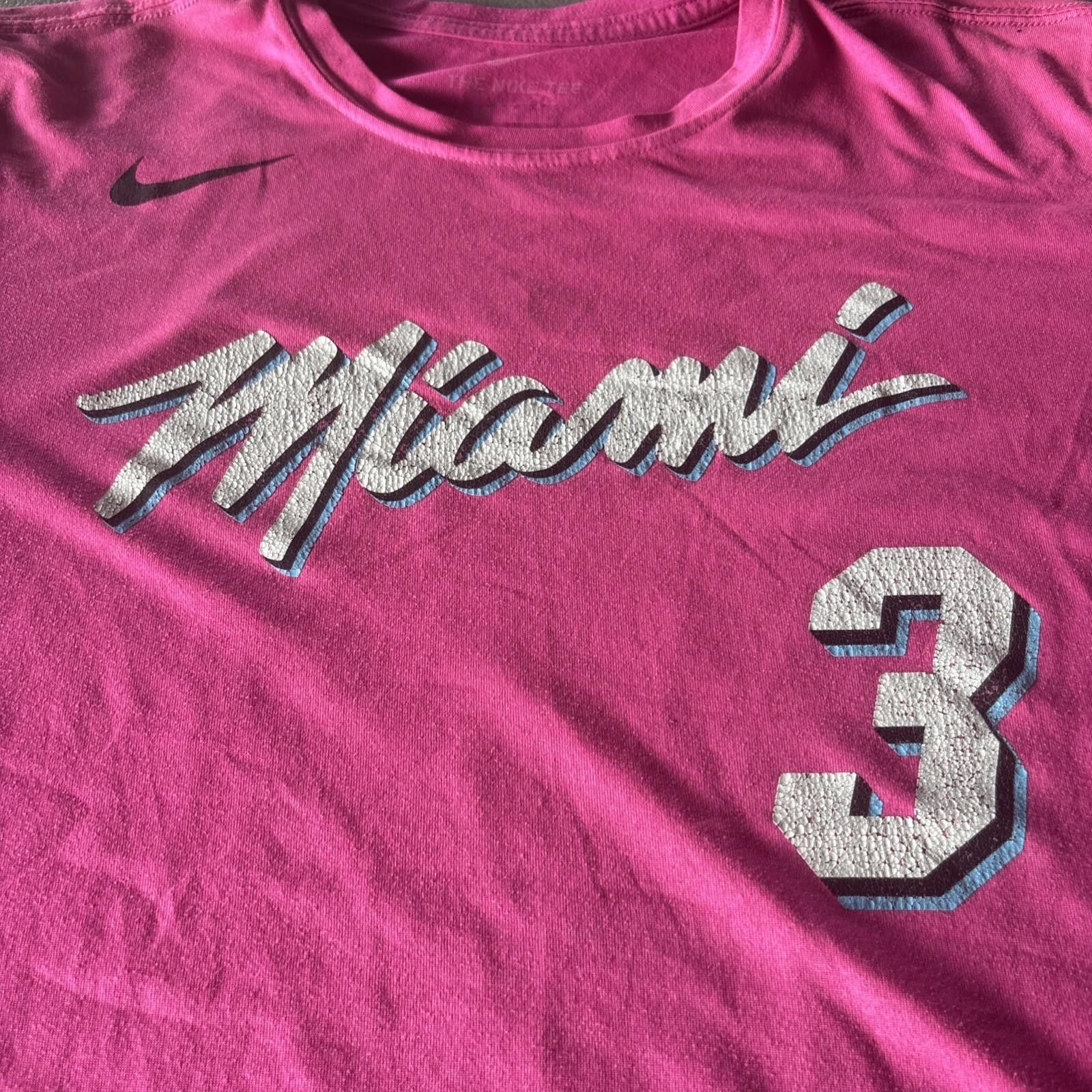 Nike Miami Heat Shirt Mens Medium Basketball Dwyane Wade Nike Size ONE SIZE - 2 Thumbnail