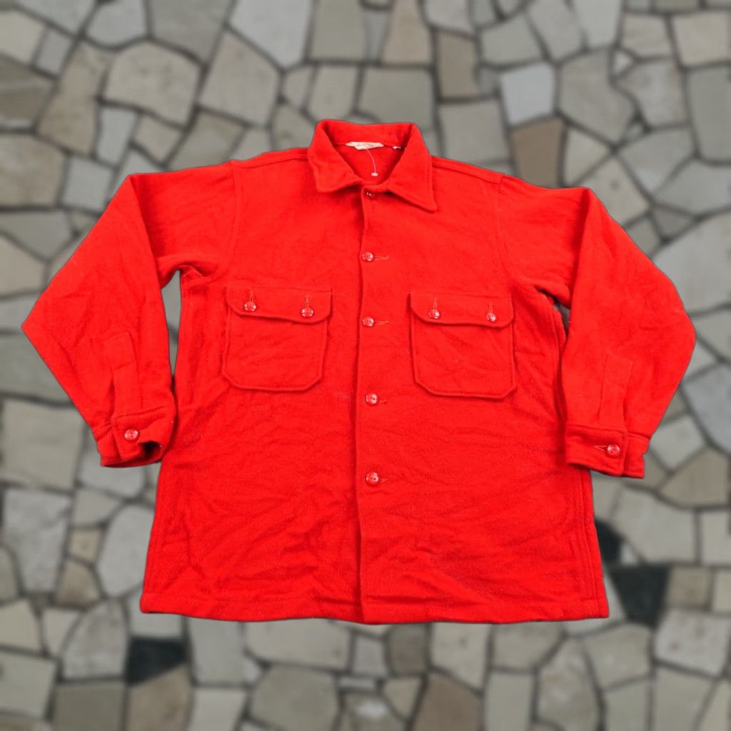 Vintage Vintage Boy Scouts Of America Jacket Mens 40 Red Wool Official Scout 60s Shacket Size US XXS / EU 40 - 1 Thumbnail