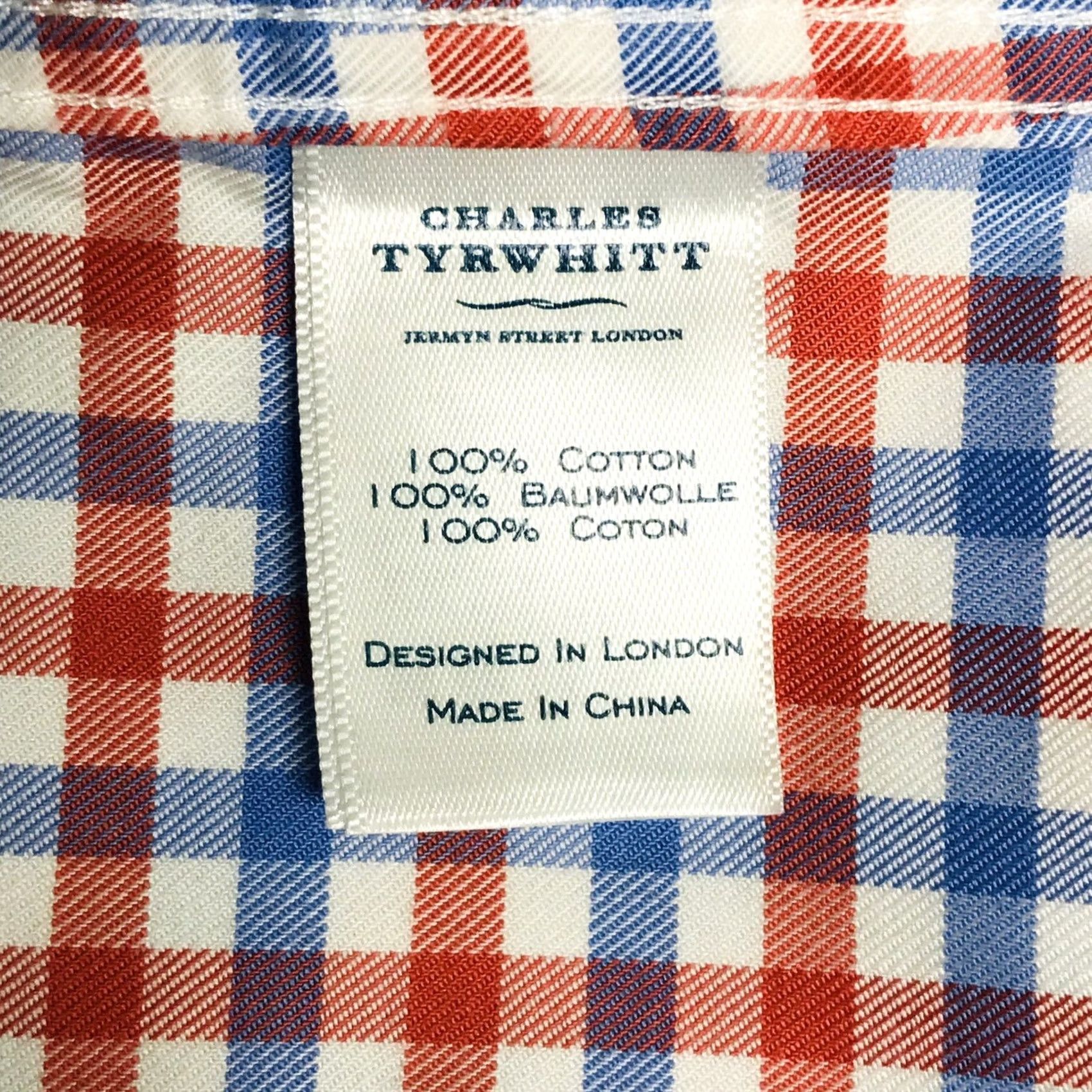 Charles Tyrwhitt Charles Tyrwhitt Men Gingham Plaid Slim Fit Non-Iron Button Long Sleeve Shirt L Size US L / EU 52-54 / 3 - 4 Thumbnail