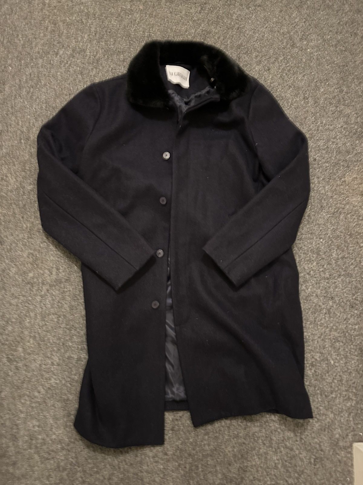 Han Kjobenhavn Winter Trench Jacket Navy Wool XL Size US XL / EU 56 / 4 - 3 Thumbnail