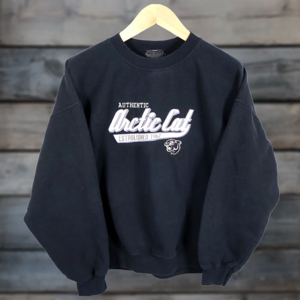 Vintage Arctic Cat Sweatshirt Adult XL Black Crewneck Embroidered Arcticwear Snowmobile Size US XL / EU 56 / 4 - 1 Thumbnail