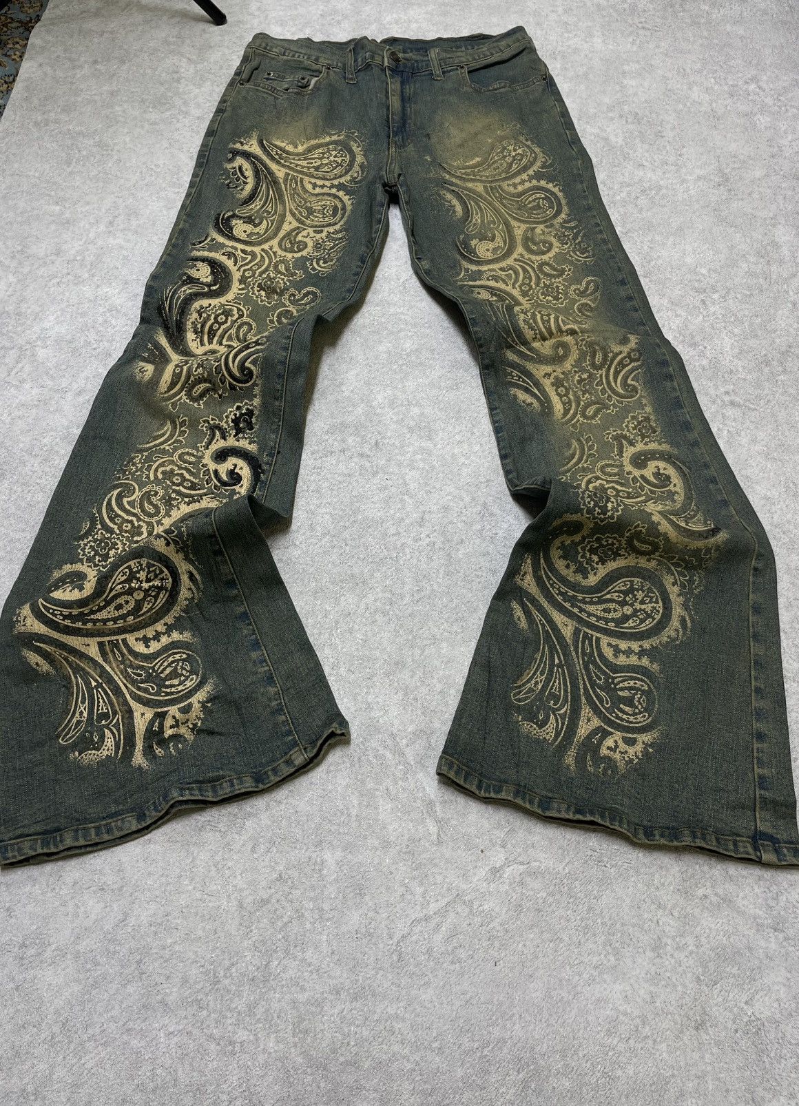 Affliction × If Six Was Nine × Le Grande Bleu (L.G.B.) Flare Ifsixwasnine Vibe Jeans LGB Cut Washed Rockstar Size US 31 - 7 Thumbnail