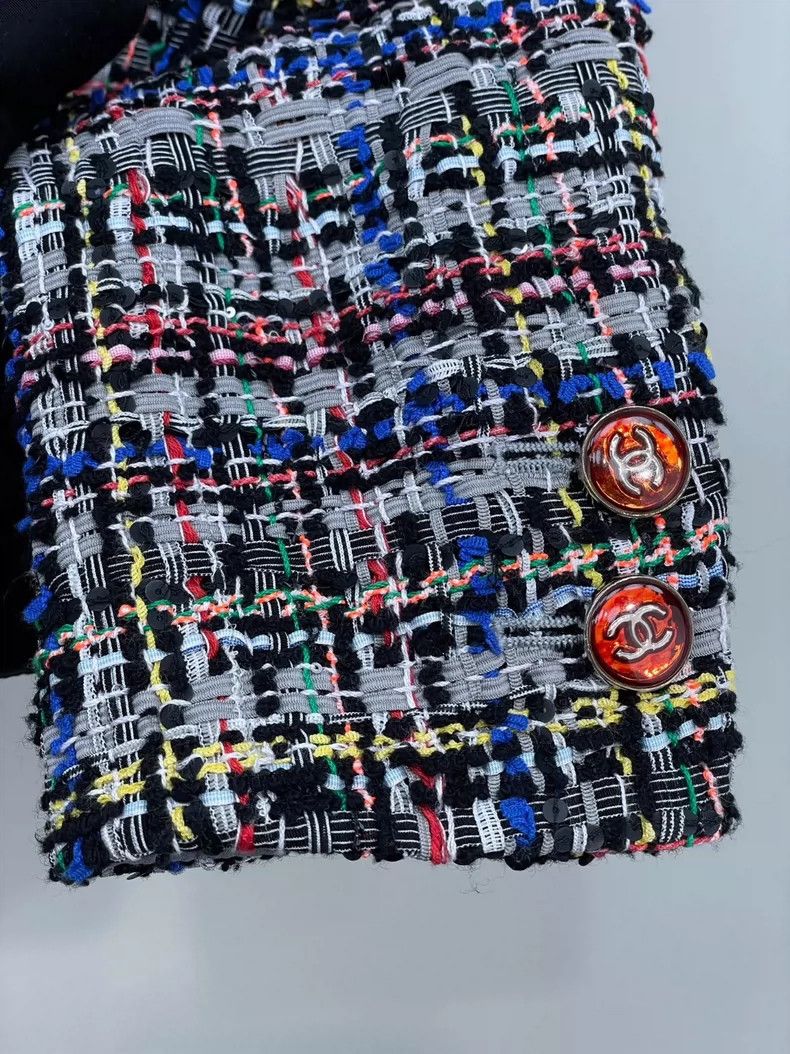 Chanel Chanel 23C colorful braided round-neck short jacket 2504-Ne Size XXS / US 00 / IT 34 - 3 Thumbnail