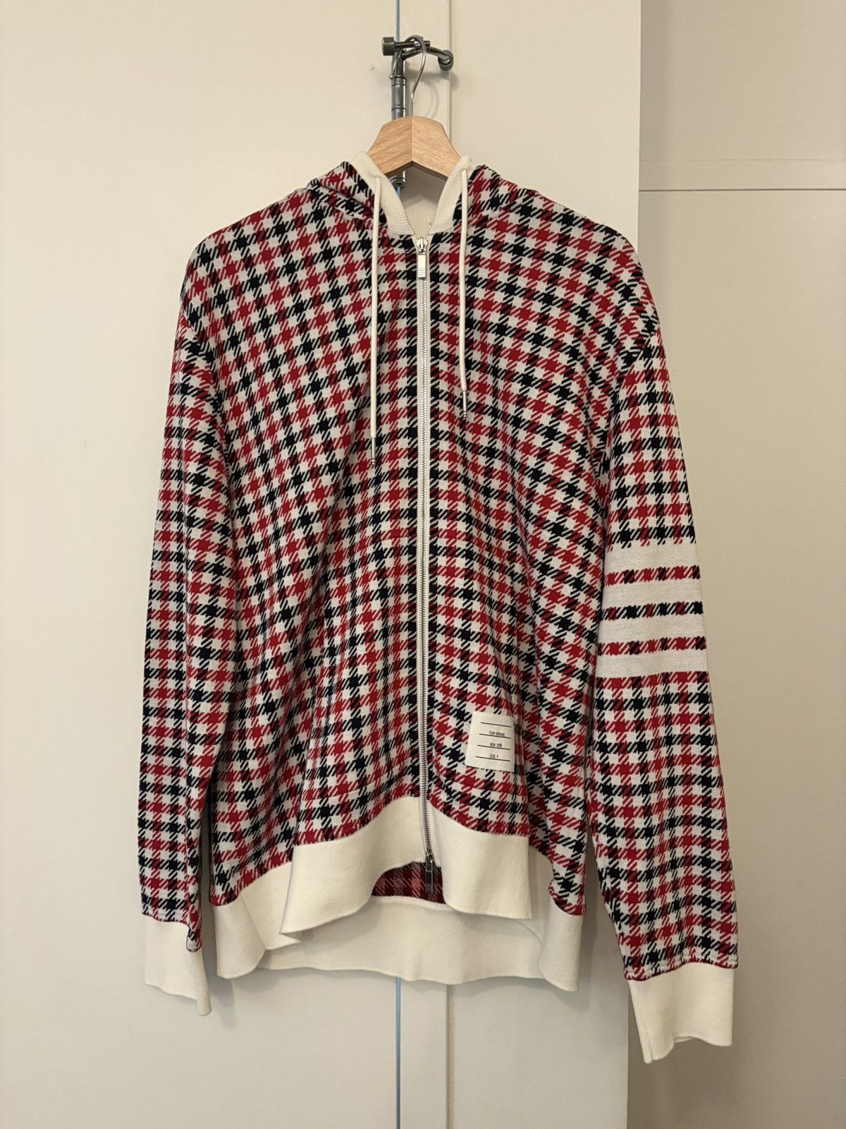 Thom Browne Gunclub Check Jacquard Zip-Up Hoodie Size US L / EU 52-54 / 3 - 1 Thumbnail