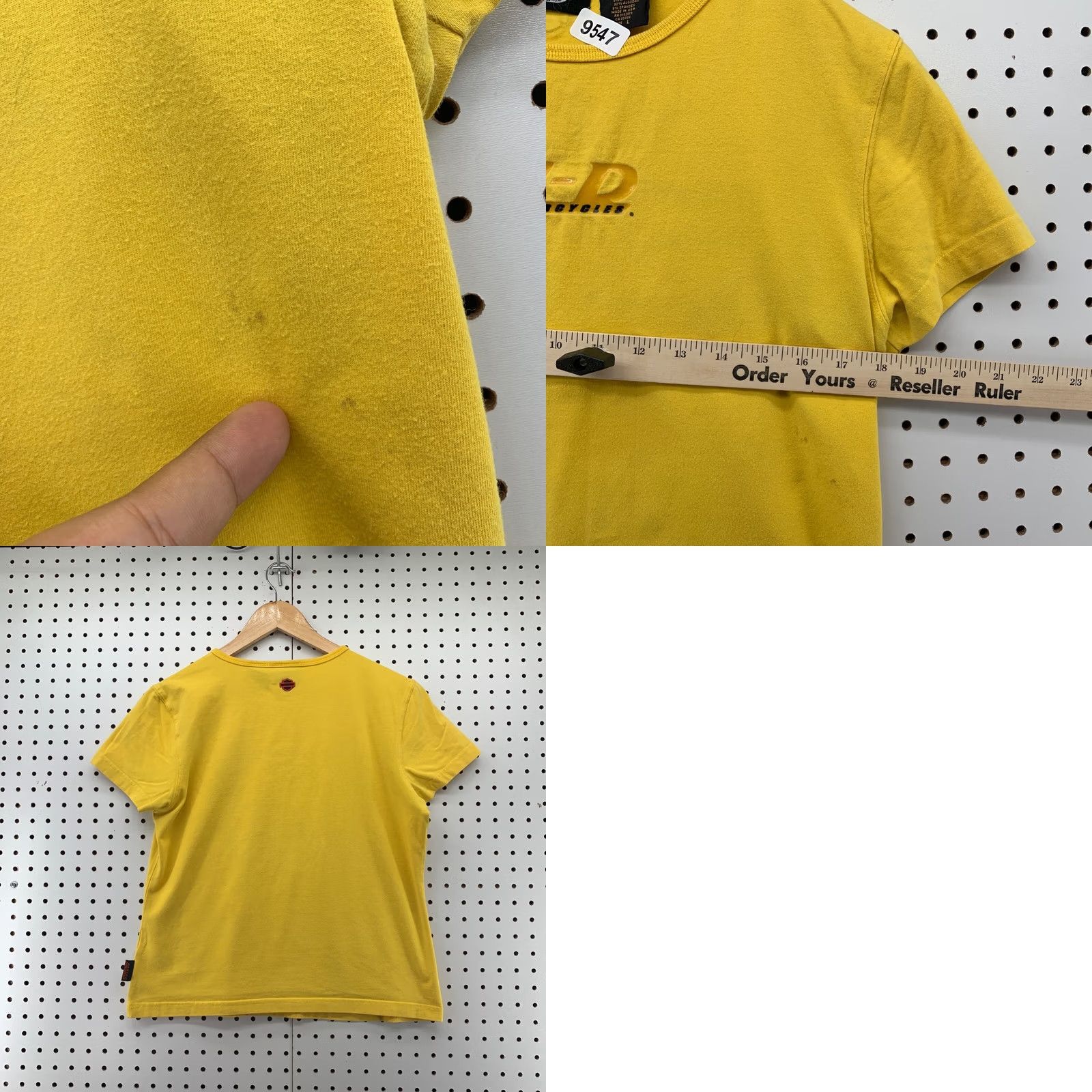 Harley Davidson VINTAGE Harley-Davidson Shirt Womens Large Yellow Embroidered USA T-Shirt Size L / US 10 / IT 46 - 8 Thumbnail