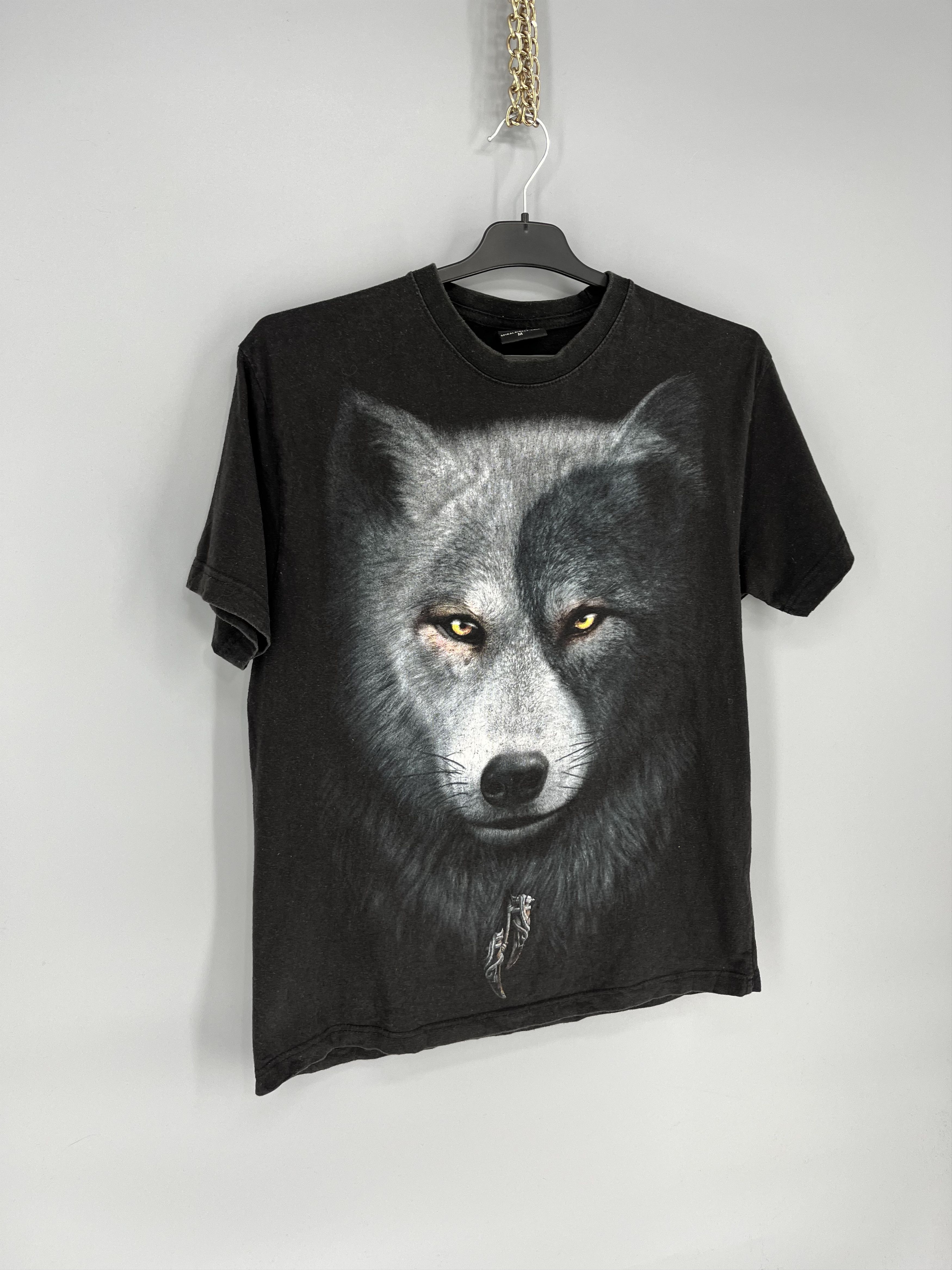 Vintage Vintage 90s Wolf Face Boxy Fit Tee Toys Rock Spiral Size M Size US M / EU 48-50 / 2 - 2 Thumbnail