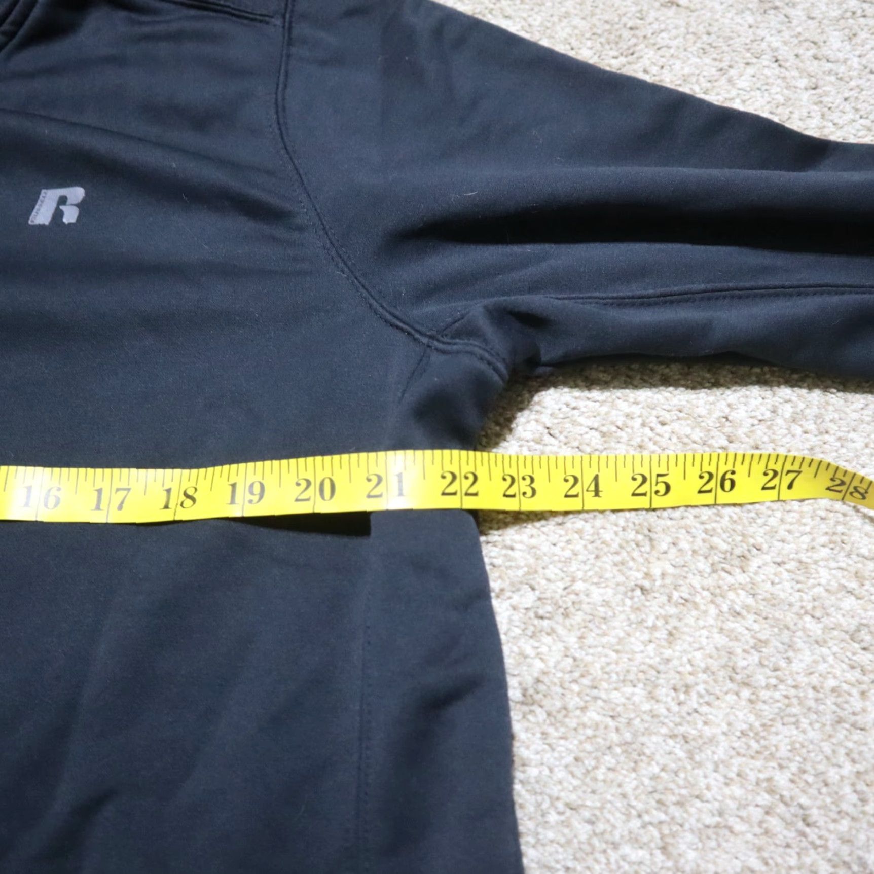Logo 7 Russell Hoodie Full Zip Long Sleeve Black Logo Fleece Lined Sweater Mens L Large Size US L / EU 52-54 / 3 - 5 Thumbnail