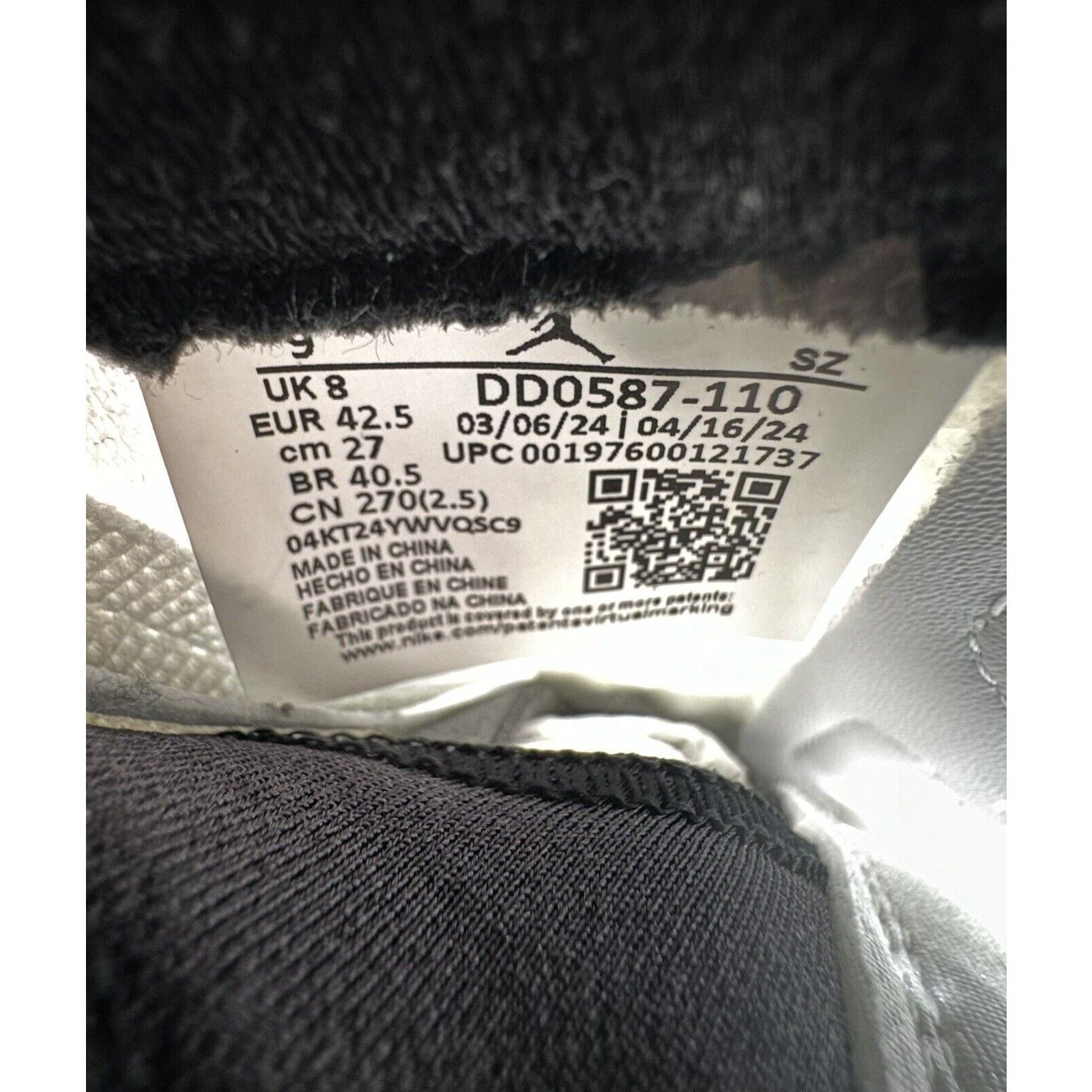 Nike Air Jordan 5 Retro "White Black" DD0587-110 Men’s Size 9 Size US 9 / EU 42 - 6 Thumbnail