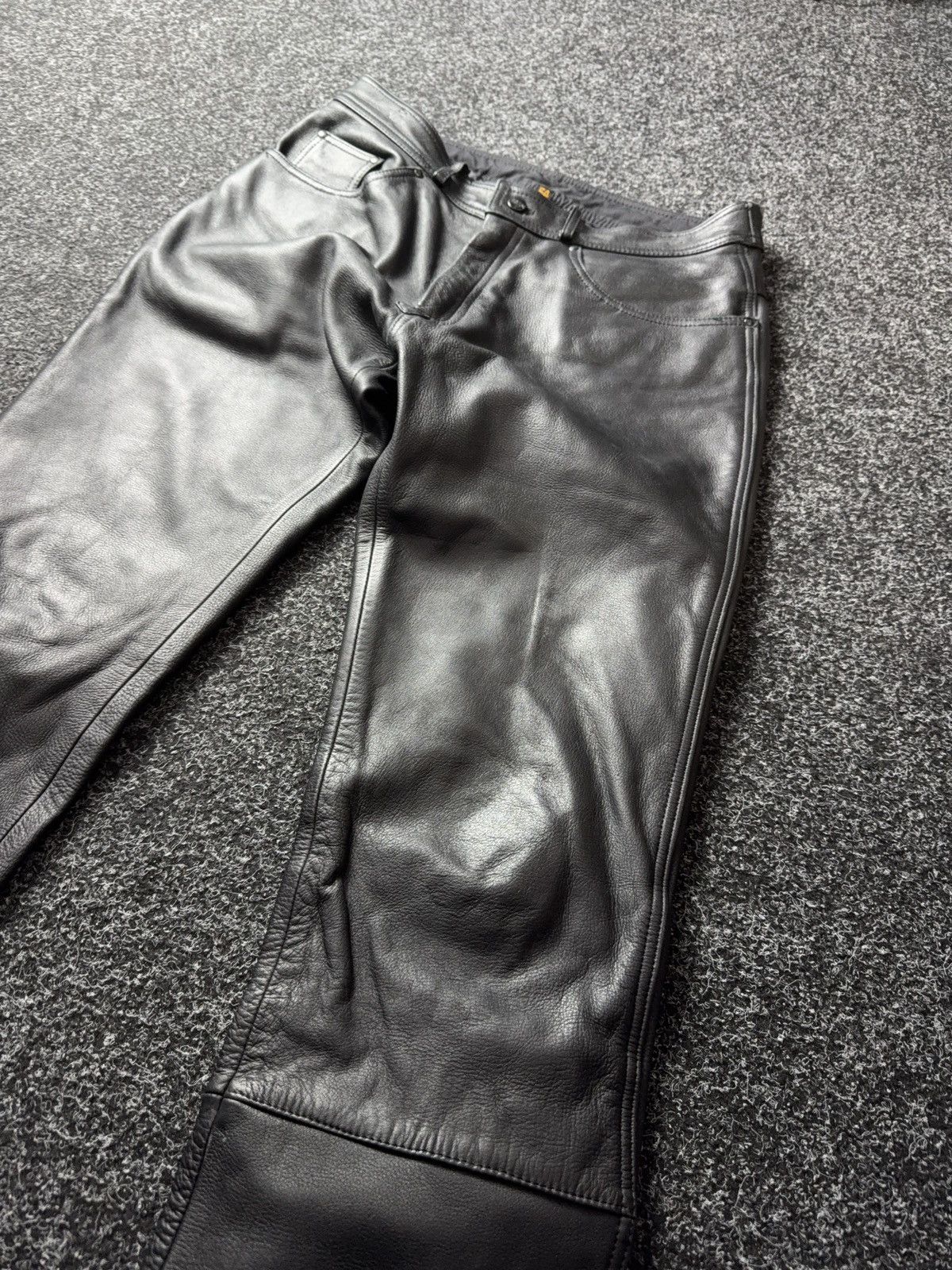 Genuine Leather 00s Racing Moto Biker Rock Punk Chrome Style Leather Pants Size US 32 / EU 48 - 6 Thumbnail