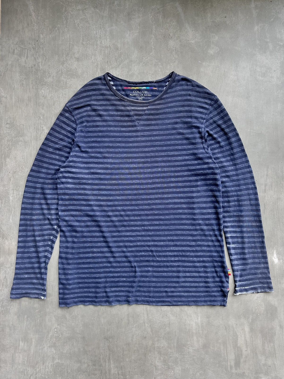 Alexander Julian × Colours Colours Striped Grunge Tee Kurt Cobain Style Size US XL / EU 56 / 4 - 1 Thumbnail