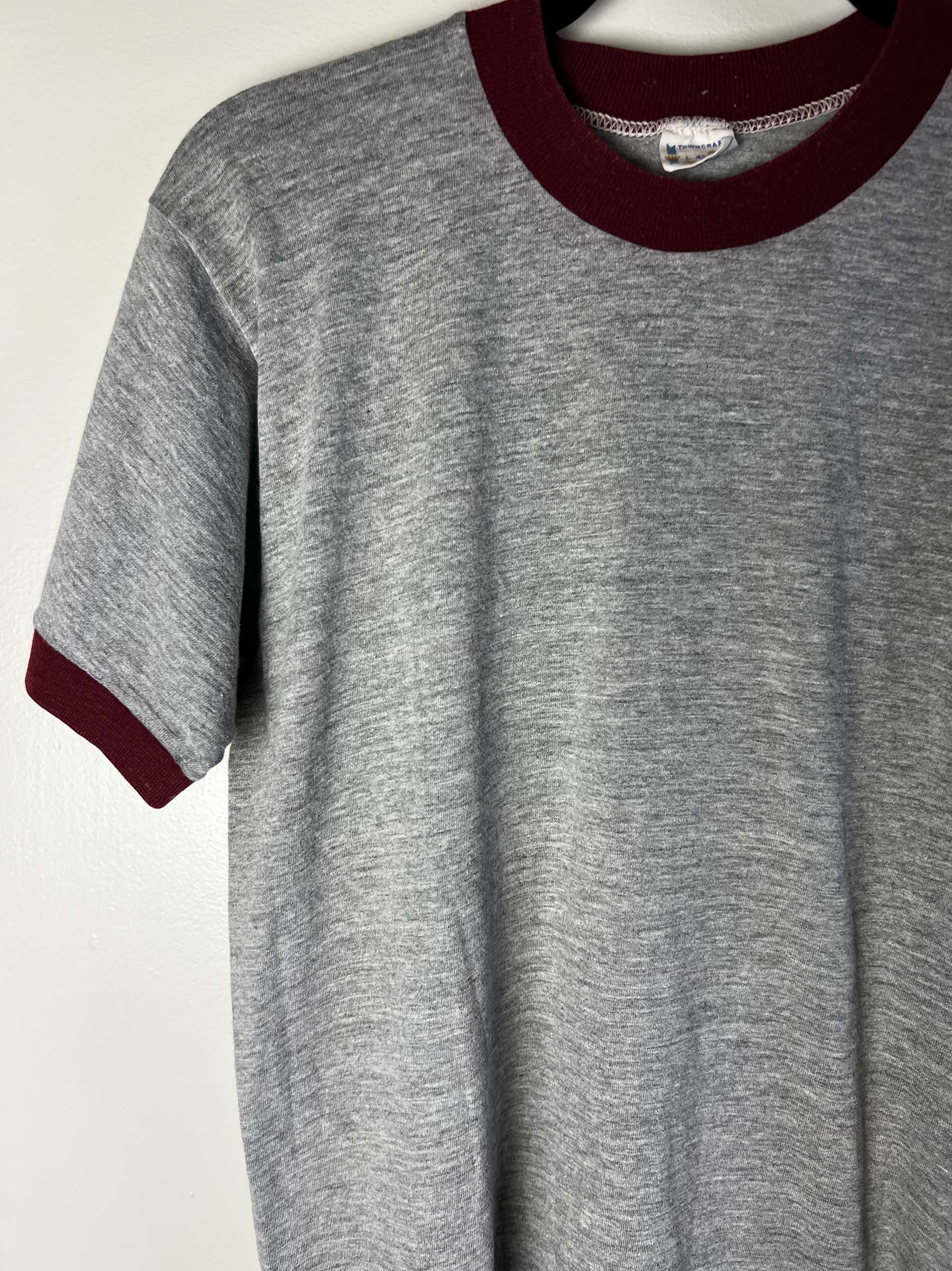 Towncraft Vintage 1960's Towncraft Plus JCPenny Maroon + Gray Ringer Size US L / EU 52-54 / 3 - 5 Thumbnail