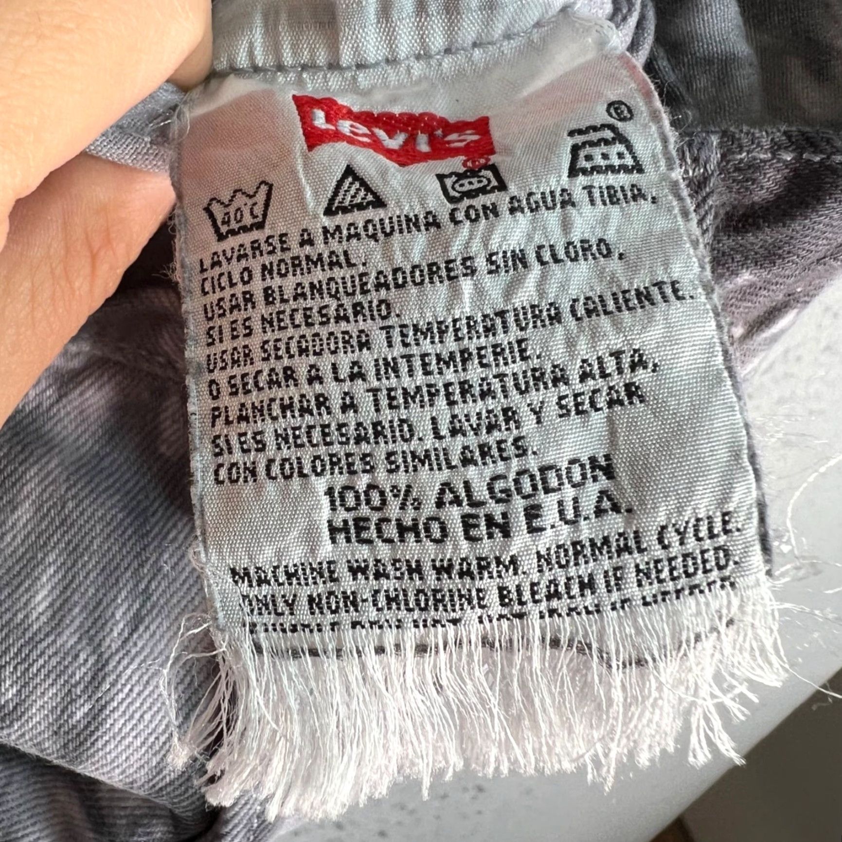 Levi's Levis Womens Size 28 x 30 Tie-Dye Distressed Gray Jeans 100% Cotton Button-Fly Size 28" / US 6 / IT 42 - 3 Thumbnail
