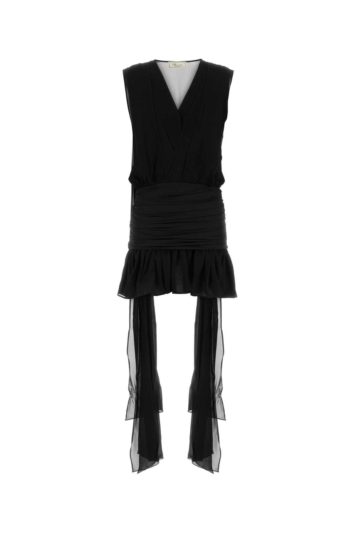 Blumarine Black Georgette Mini Dress Size S / US 4 / IT 40 - 1 Thumbnail
