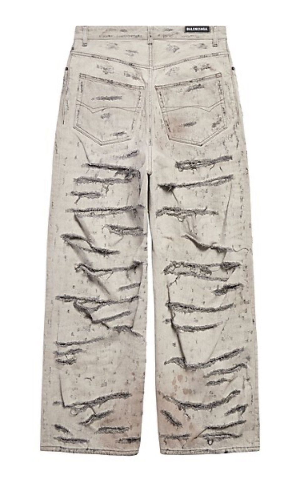 image of Balenciaga Ss23 Vic Mud Show Super Destroyed Jeans in White, Men's (Size 34)