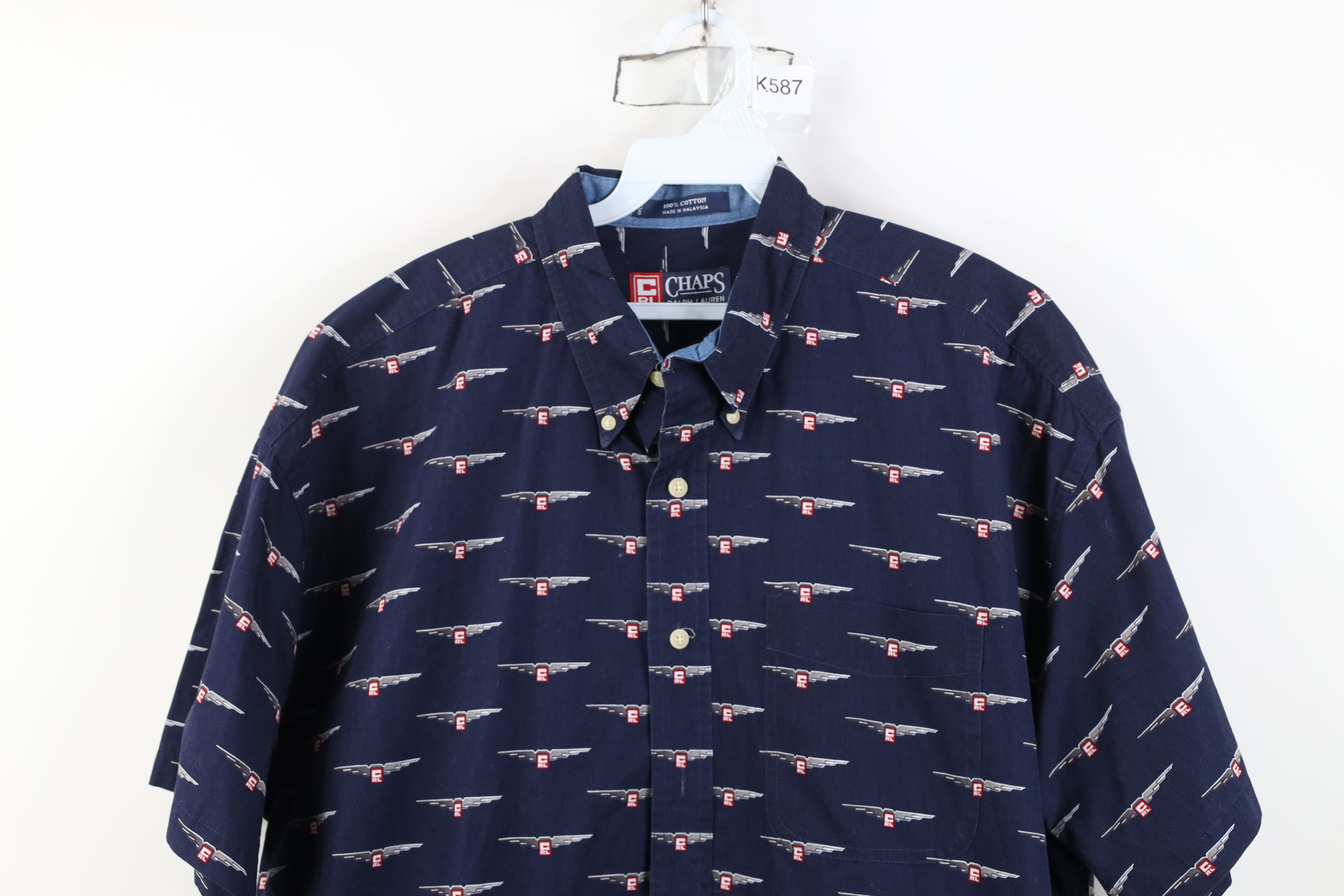 Ralph Lauren Vintage 90s Chaps Ralph Lauren All Over Print Button Shirt Size US L / EU 52-54 / 3 - 2 Thumbnail
