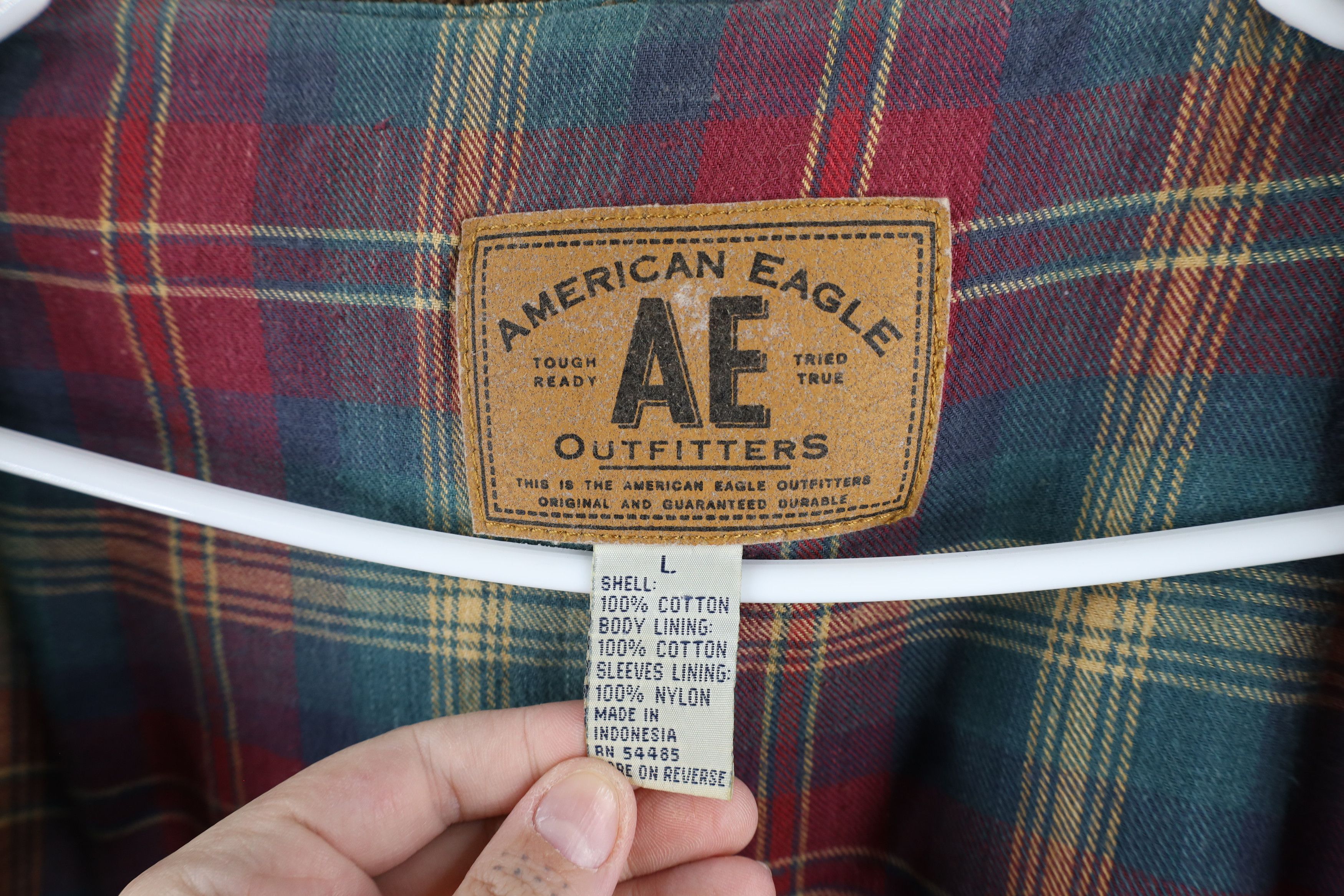 American Eagle Outfitters × Vintage Vintage 90s American Eagle Outfitters Flannel Lined Jacket Size US L / EU 52-54 / 3 - 10 Thumbnail
