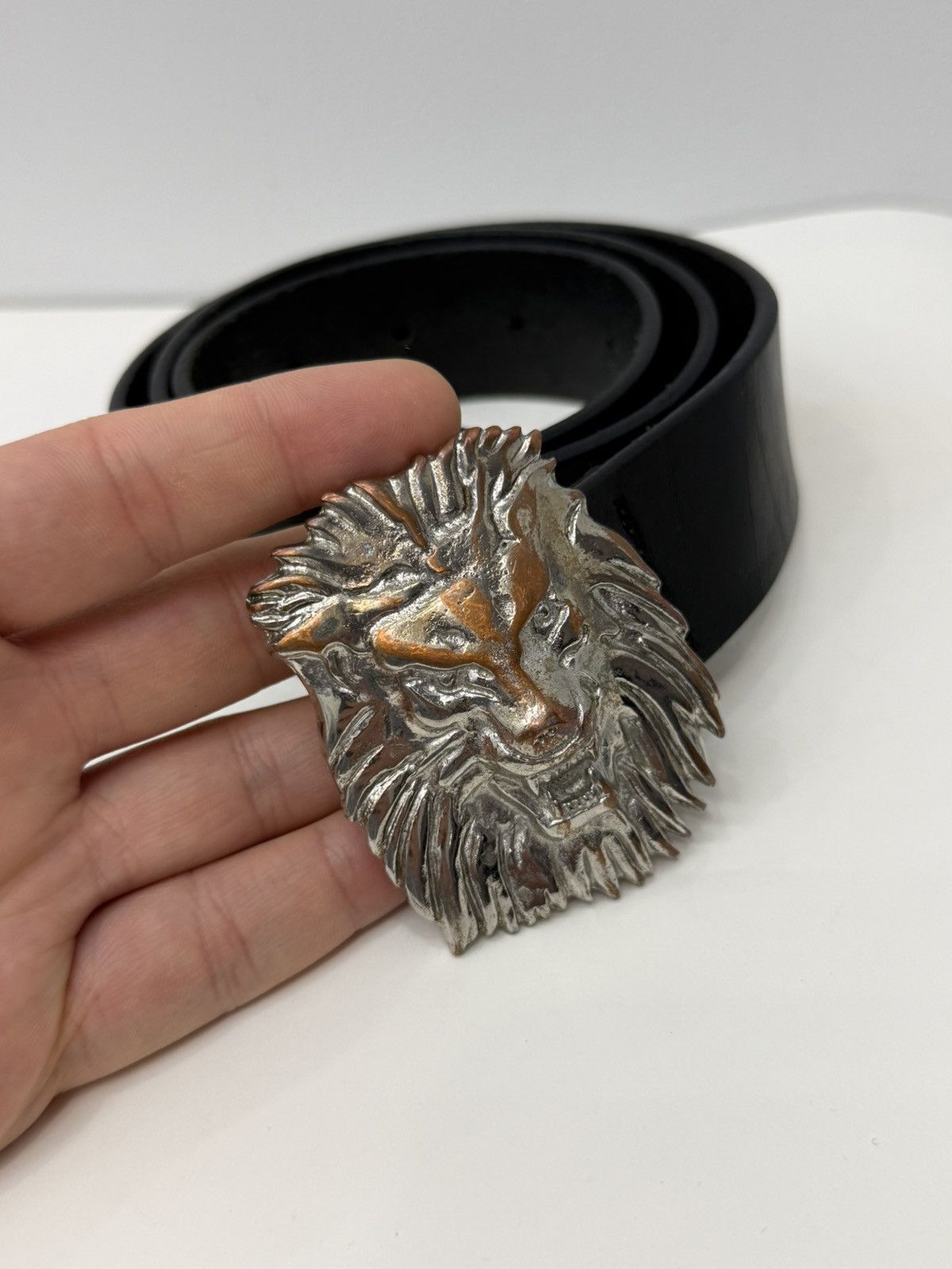 Versus Versace Versus Versace Lion Head Buckle Leather Belt Size 30 - 2 Thumbnail