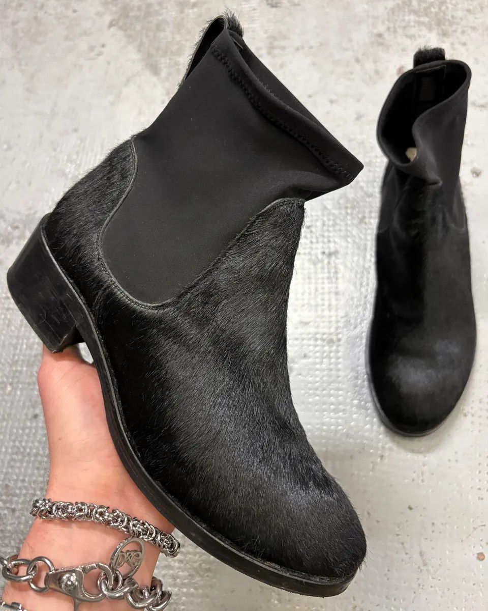 Acne Studios Acne Studios Black Calf Hair Leather Chelsea Boots Size US 6 / IT 36 - 1 Thumbnail