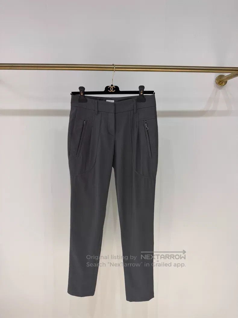 Brunello Cucinelli Brunello Cucinelli Gray-Black Dress Pants Size 25" / US 0 / IT 36 - 1 Thumbnail