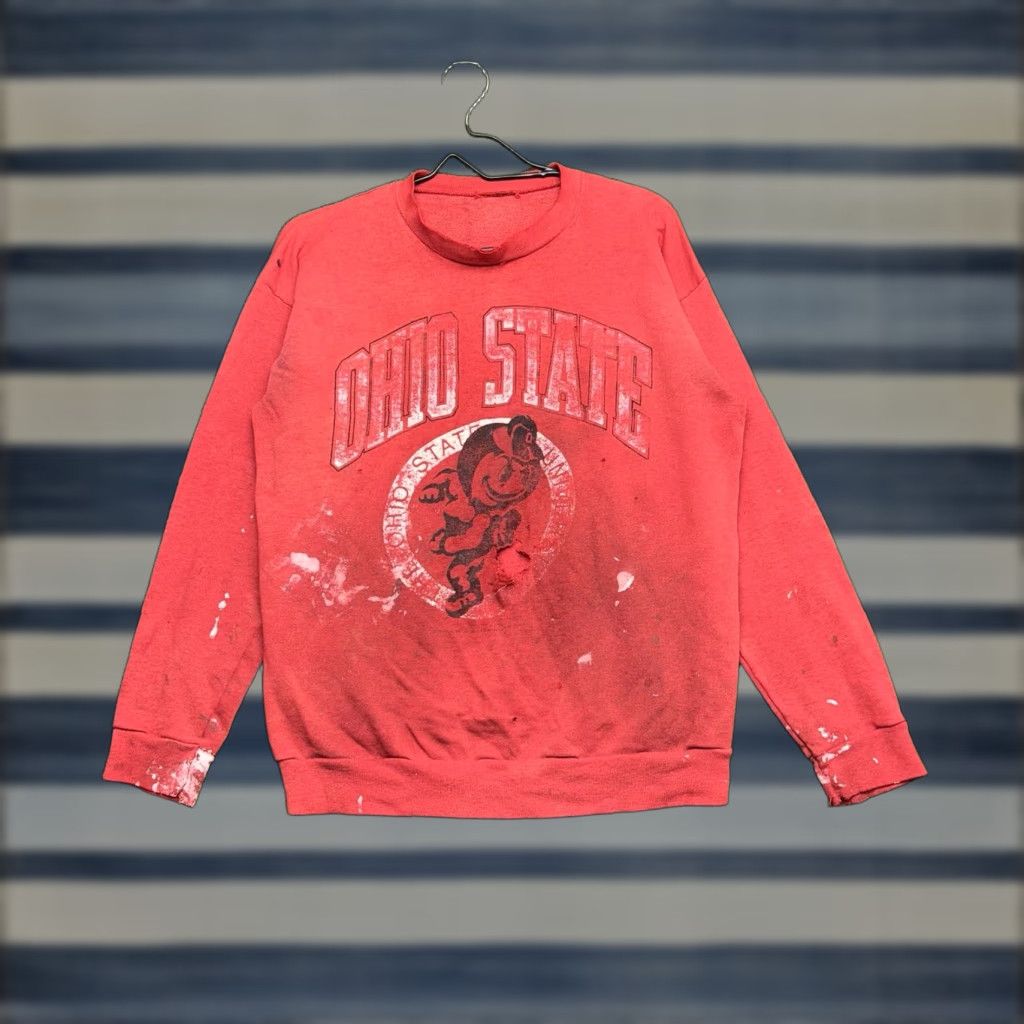 Lee VINTAGE Lee Sweatshirt Mens M Ohio State Buckeyes Red Crew Neck Heavyweight 90s Y2K Embroidered Logo Buckeyes Sportswear Size US M / EU 48-50 / 2 - 1 Thumbnail