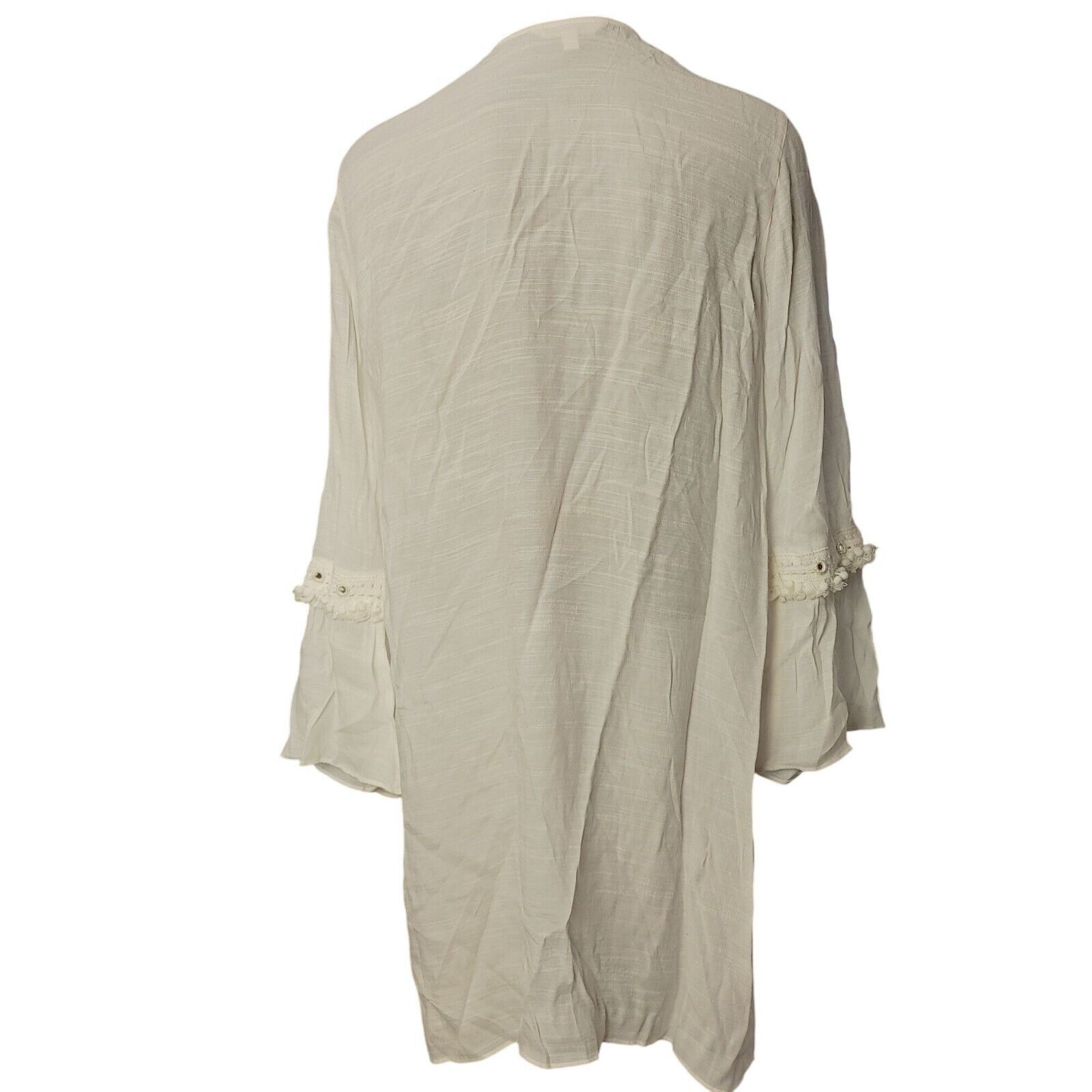 Other Krazy Kat Women's White Viscose Open Front Robe/Cover-up XL Size XL / US 12-14 / IT 48-50 - 2 Thumbnail