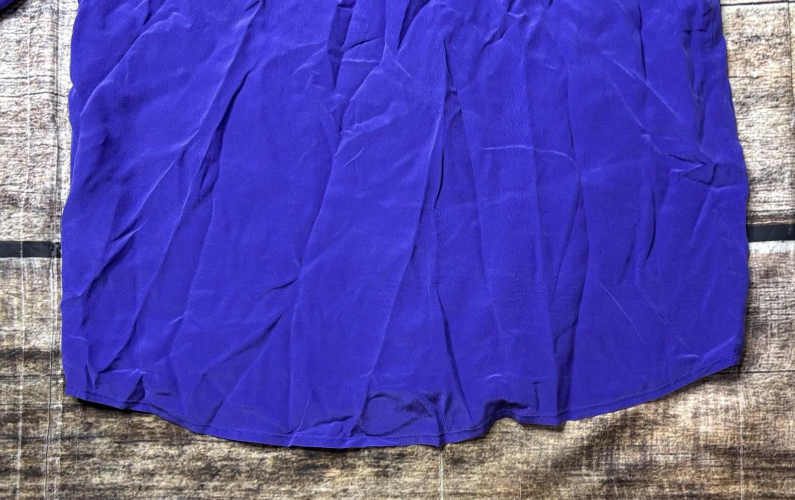 J.Crew J Crew Top Womens Medium Silk Satin Pockets Purple Button Up Size M / US 6-8 / IT 42-44 - 10 Thumbnail