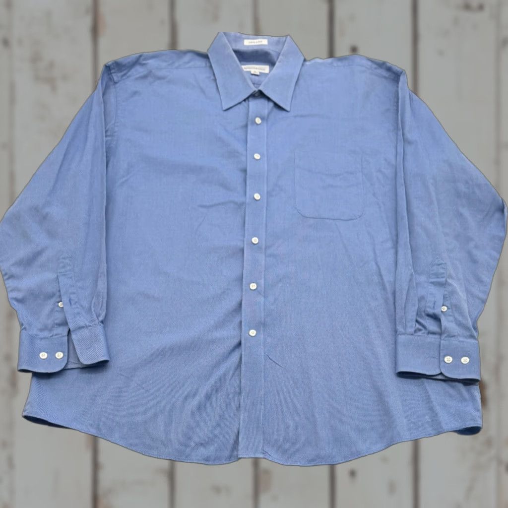 Joseph Joseph & Feiss Dress Shirt Mens 18 34/35 Blue 100's 2-Ply Perfect Twill 2472 Size 48R - 1 Thumbnail