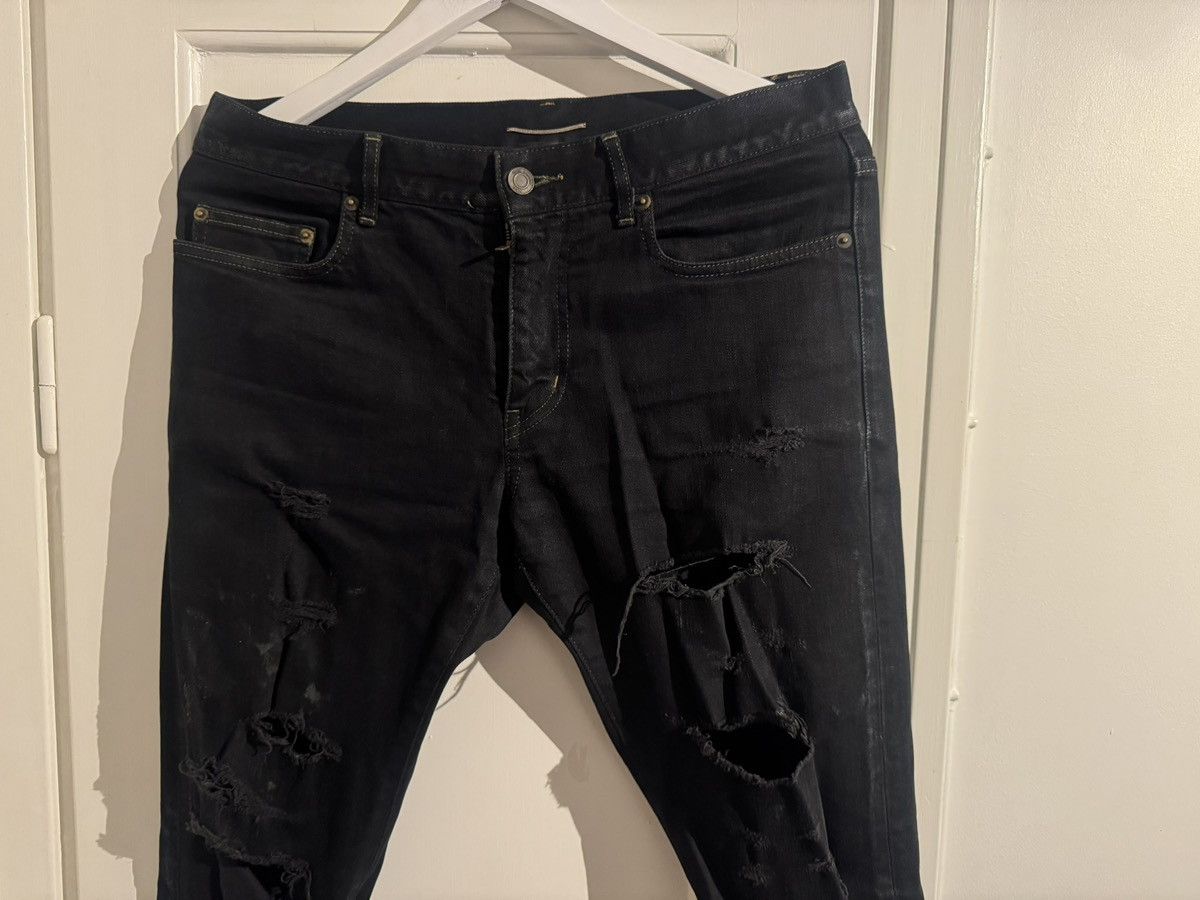 Saint Laurent Paris Hedi Slimane | FW13 Oil stained Distressed d02 denim Size US 31 - 4 Thumbnail