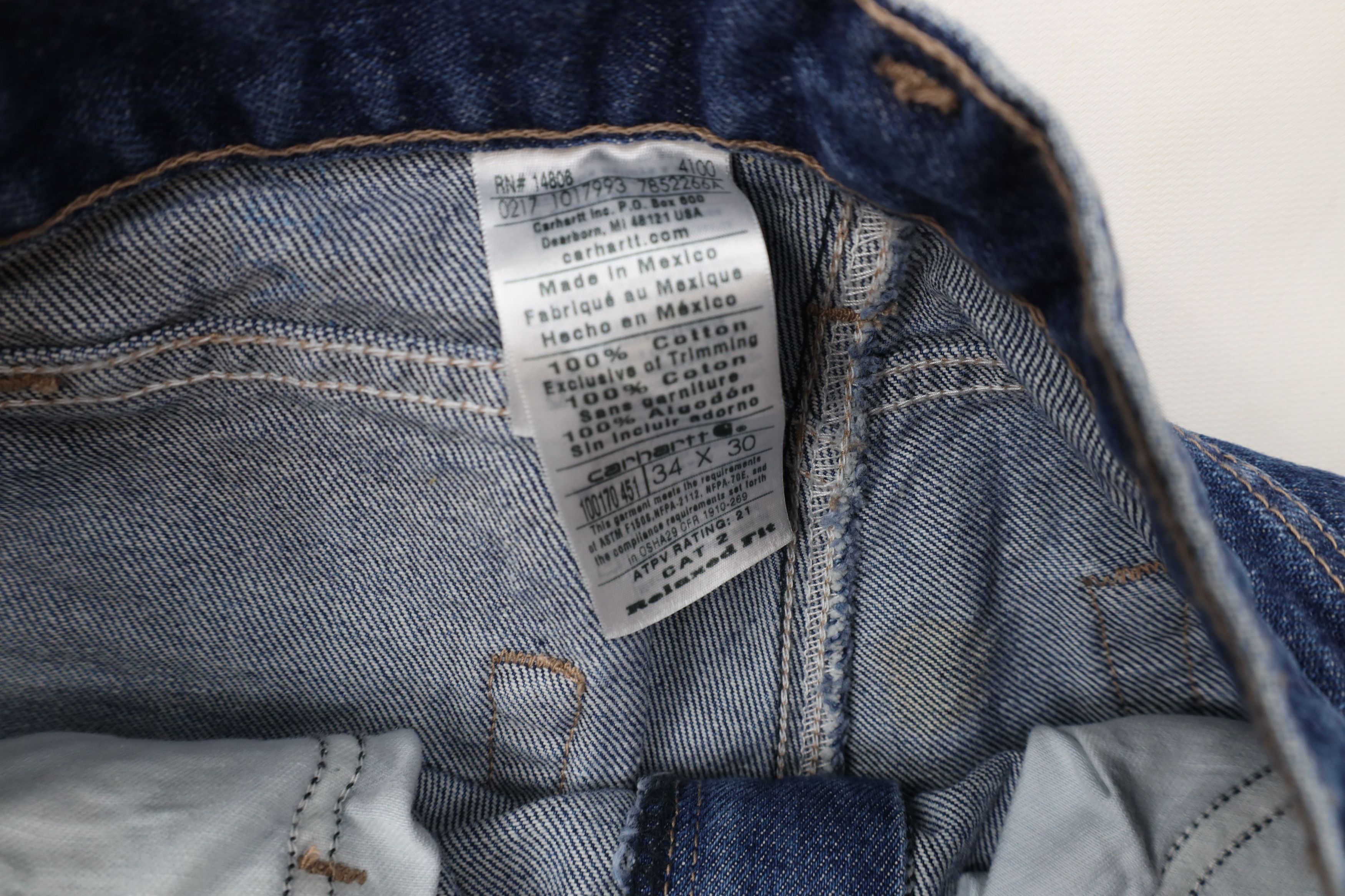 Carhartt × Vintage Vintage Y2K Carhartt FR Fire Flame Resistant Relaxed Jeans Size US 34 / EU 50 - 9 Thumbnail