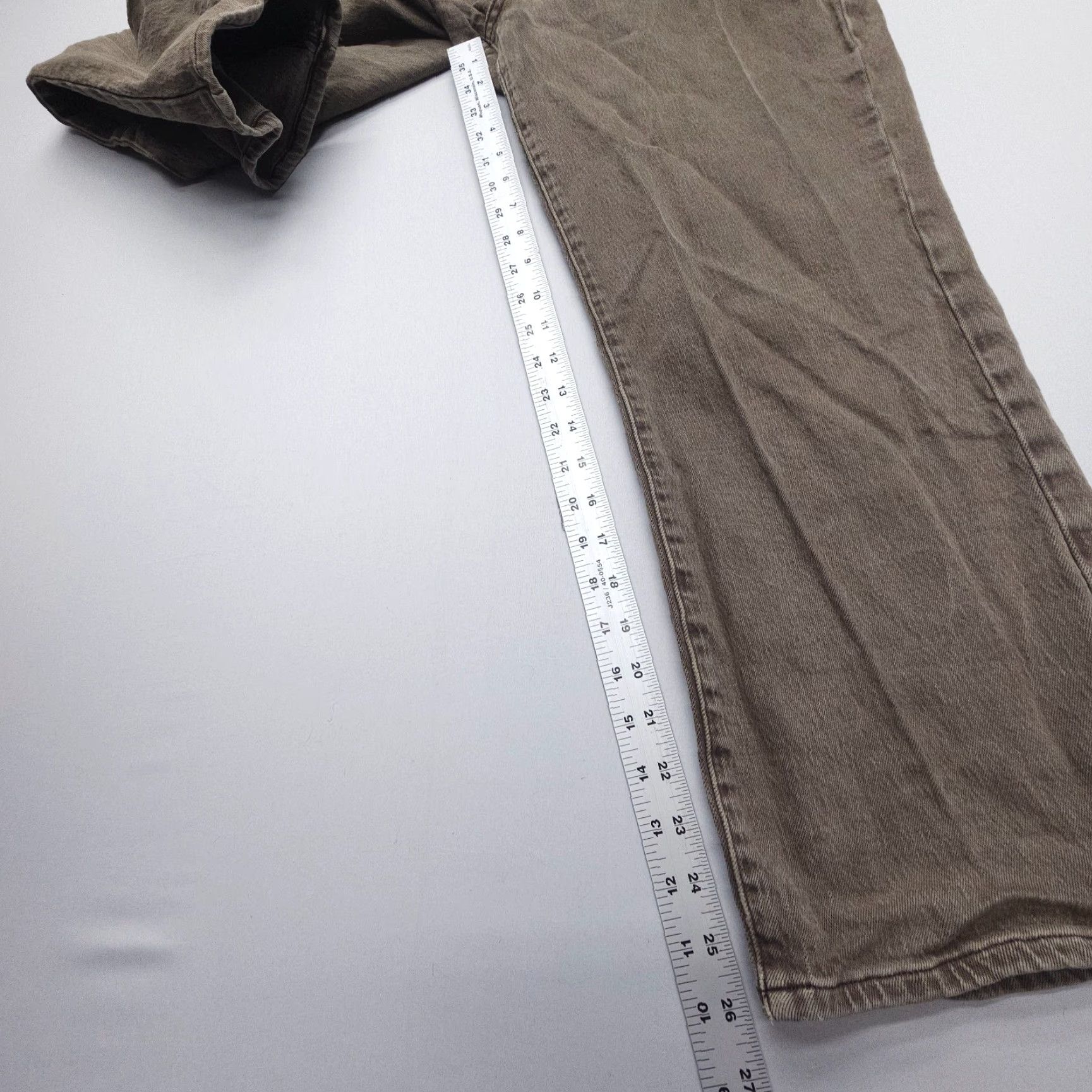 Denime VINTAGE Ana Highest Rise Straight Button Fly Jeans Womens 12 Brown Denim 26" inseam 90s American Size 34" / US 12 / IT 48 - 7 Thumbnail