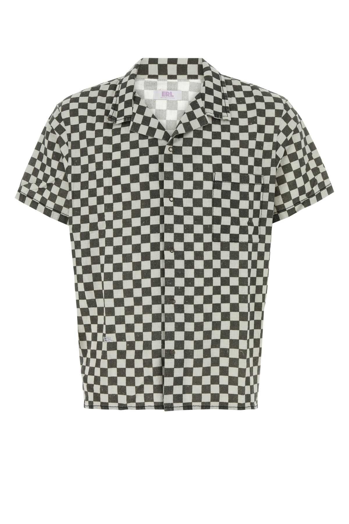 image of Erl Printed Cotton And Linen Shirt, Men's (Size XL)