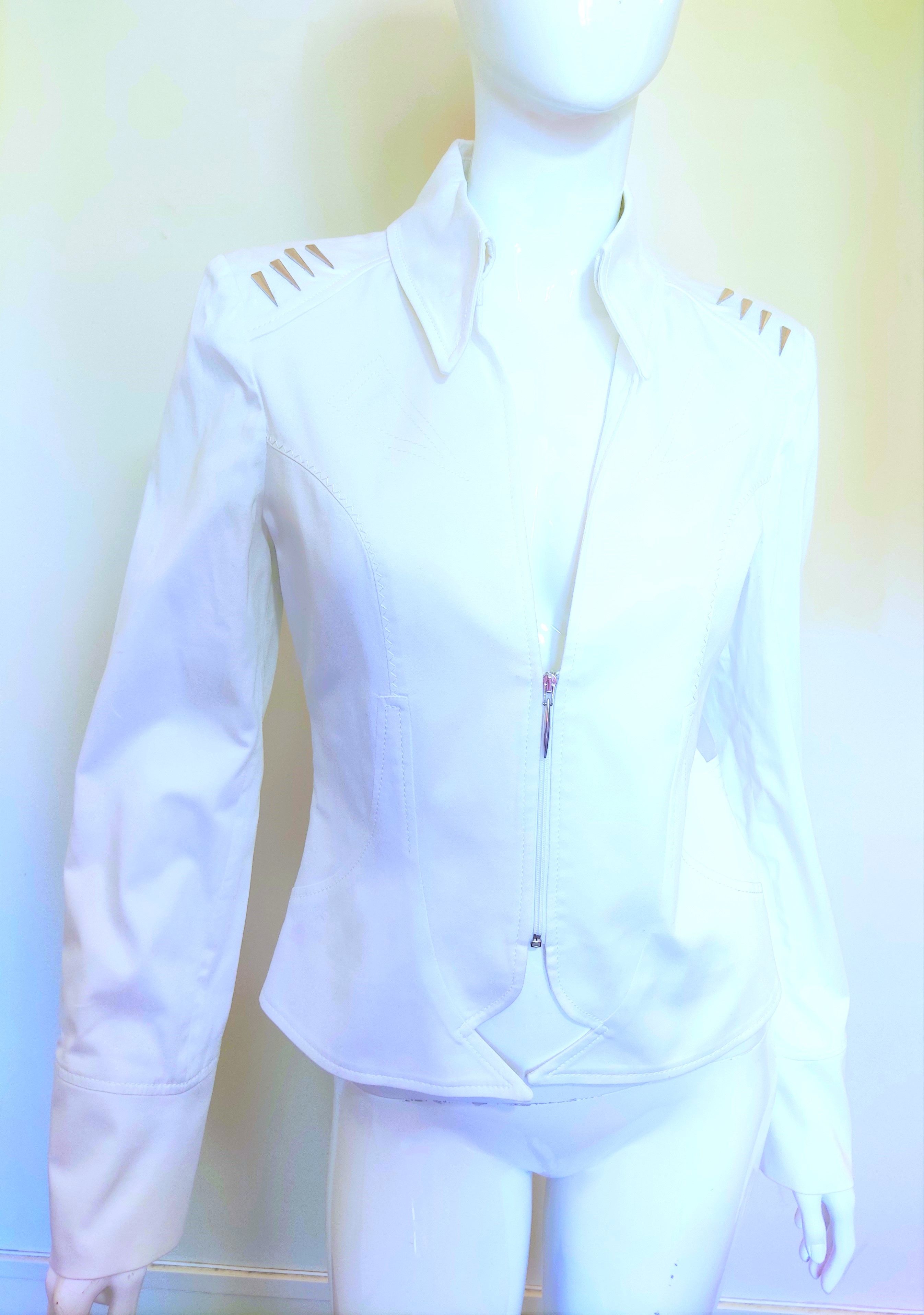 Thierry Mugler Thierry Mugler Panel Transparent Rivet Metal Top Jacket Size M / US 6-8 / IT 42-44 - 11 Thumbnail
