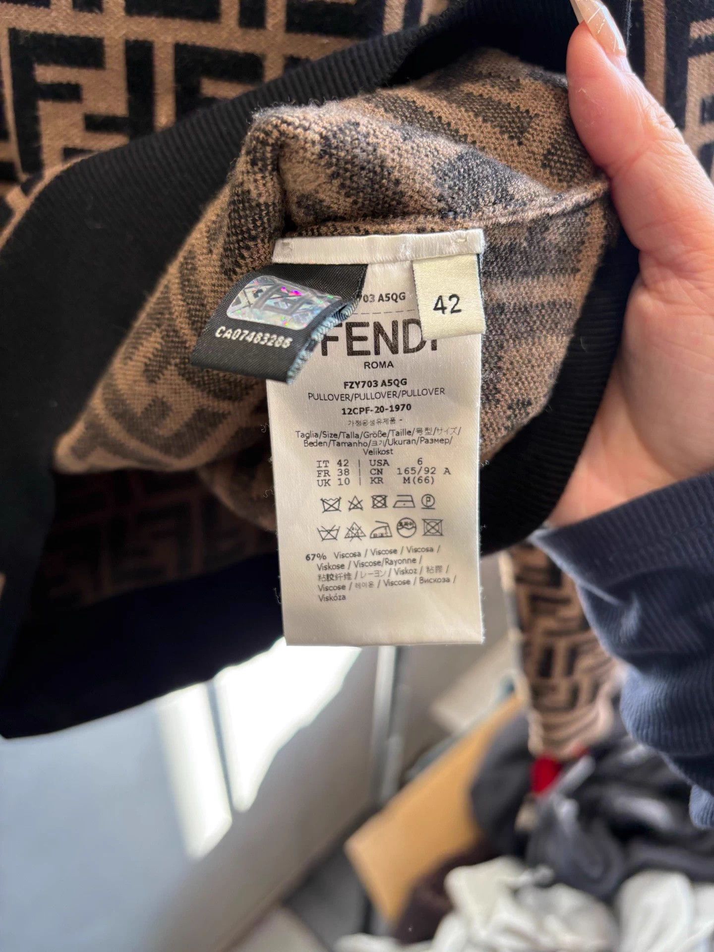 Fendi Fendi Classic All Over Logo Longsleeve Top 42 Size M / US 6-8 / IT 42-44 - 5 Thumbnail