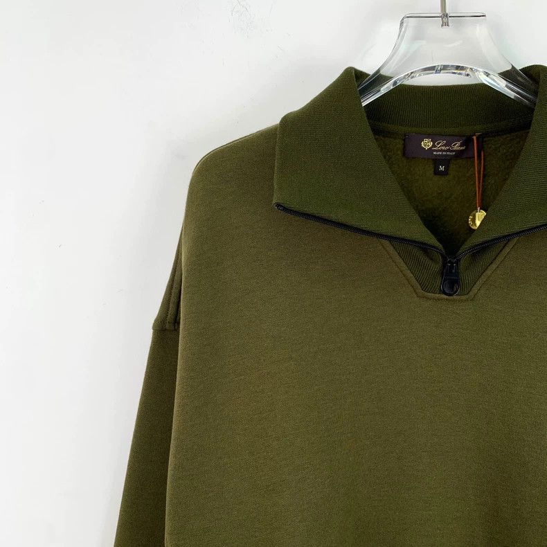 Loro Piana LORO PIANA Military green cotton collar long sleeve hoodie Size M / US 6-8 / IT 42-44 - 3 Thumbnail