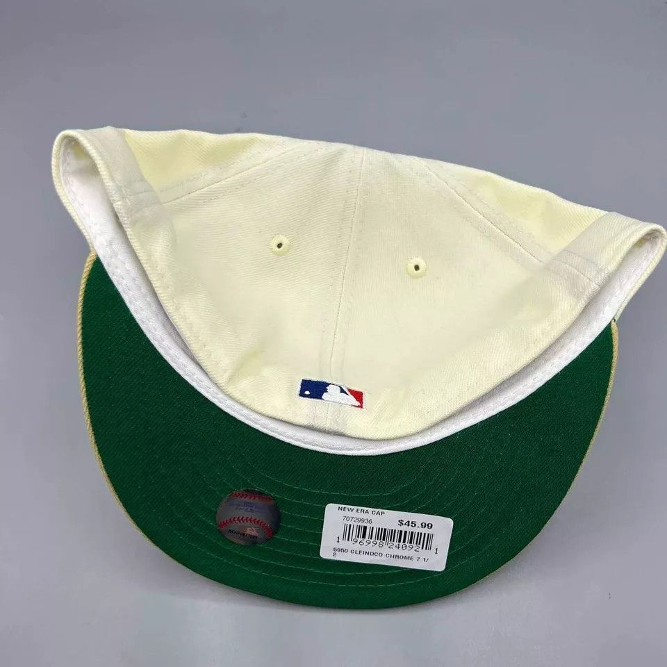 New Era Cleveland Guardians Hat Men 7 1/2 White MLB Fitted Cap New Size ONE SIZE - 6 Thumbnail