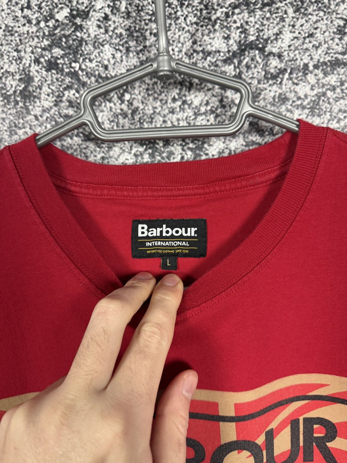 Barbour Barbour International Motorcycle Big Logo T-Shirt Size L Size US L / EU 52-54 / 3 - 7 Thumbnail