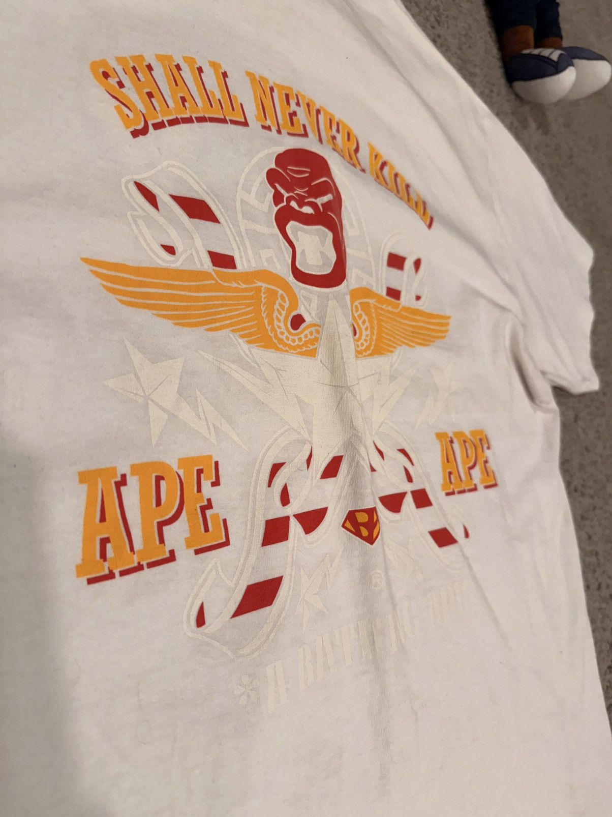Bape BAPE WING LOGO/APE SHALL NEVER KILL APE TEE Size US M / EU 48-50 / 2 - 1 Thumbnail