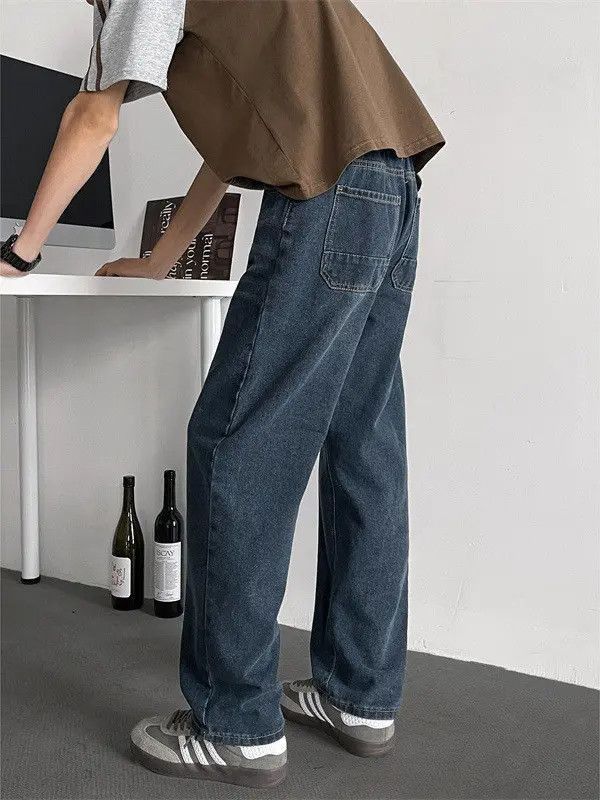 Japanese Brand Retro loose straight leg wide leg jeans Size US 32 / EU 48 - 5 Thumbnail