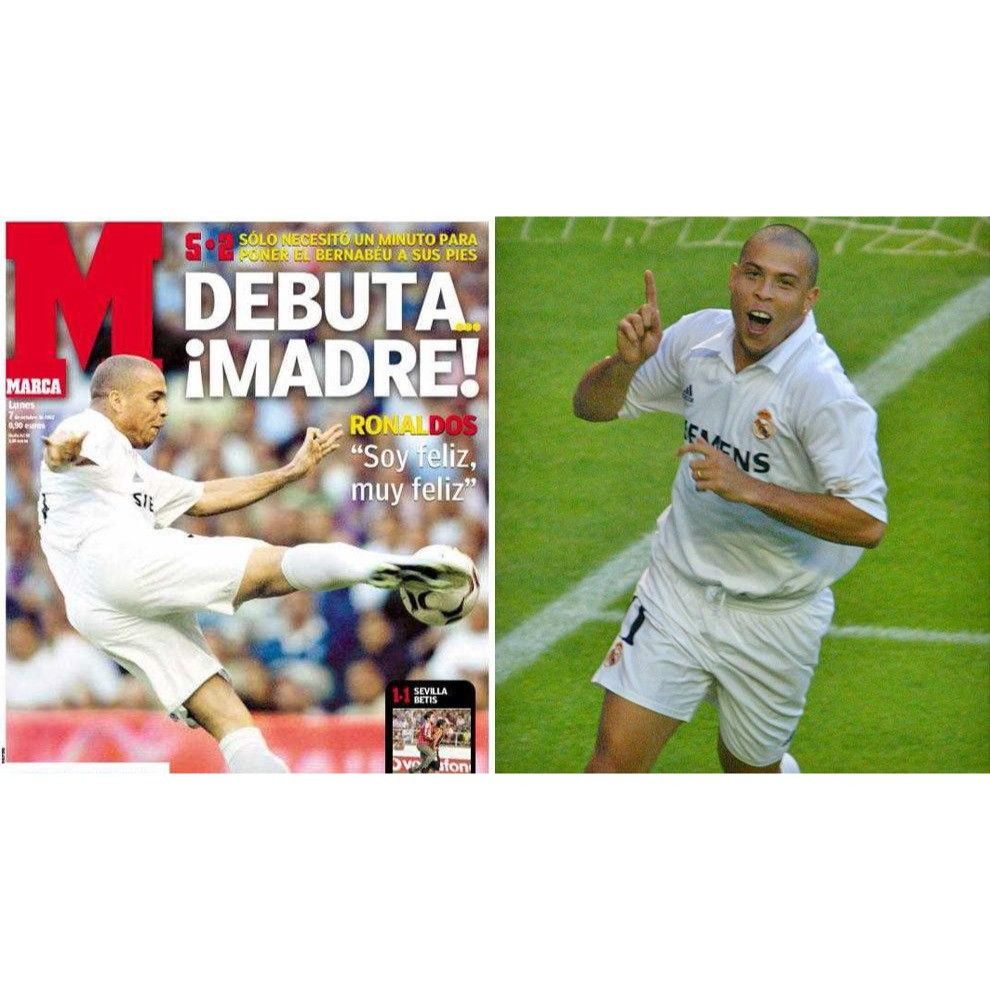 Adidas Ronaldo Real Madrid CENTENARY DEBUT 2002 2003 Soccer Jersey Size US L / EU 52-54 / 3 - 9 Thumbnail