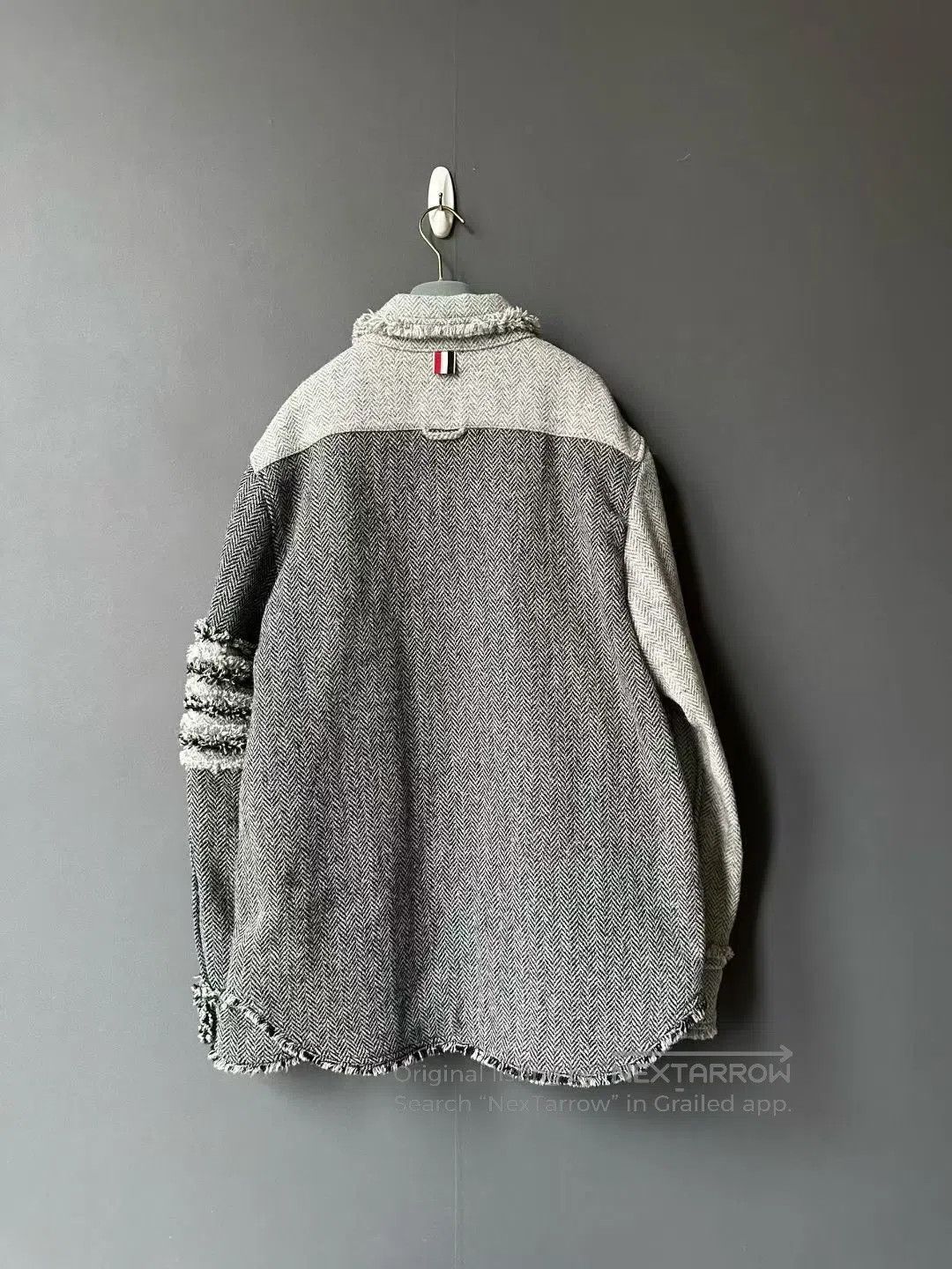 Thom Browne Thom Browne Grey Raw Hem Wool Shirt Jacket| Size XS / US 0-2 / IT 36-38 - 2 Thumbnail