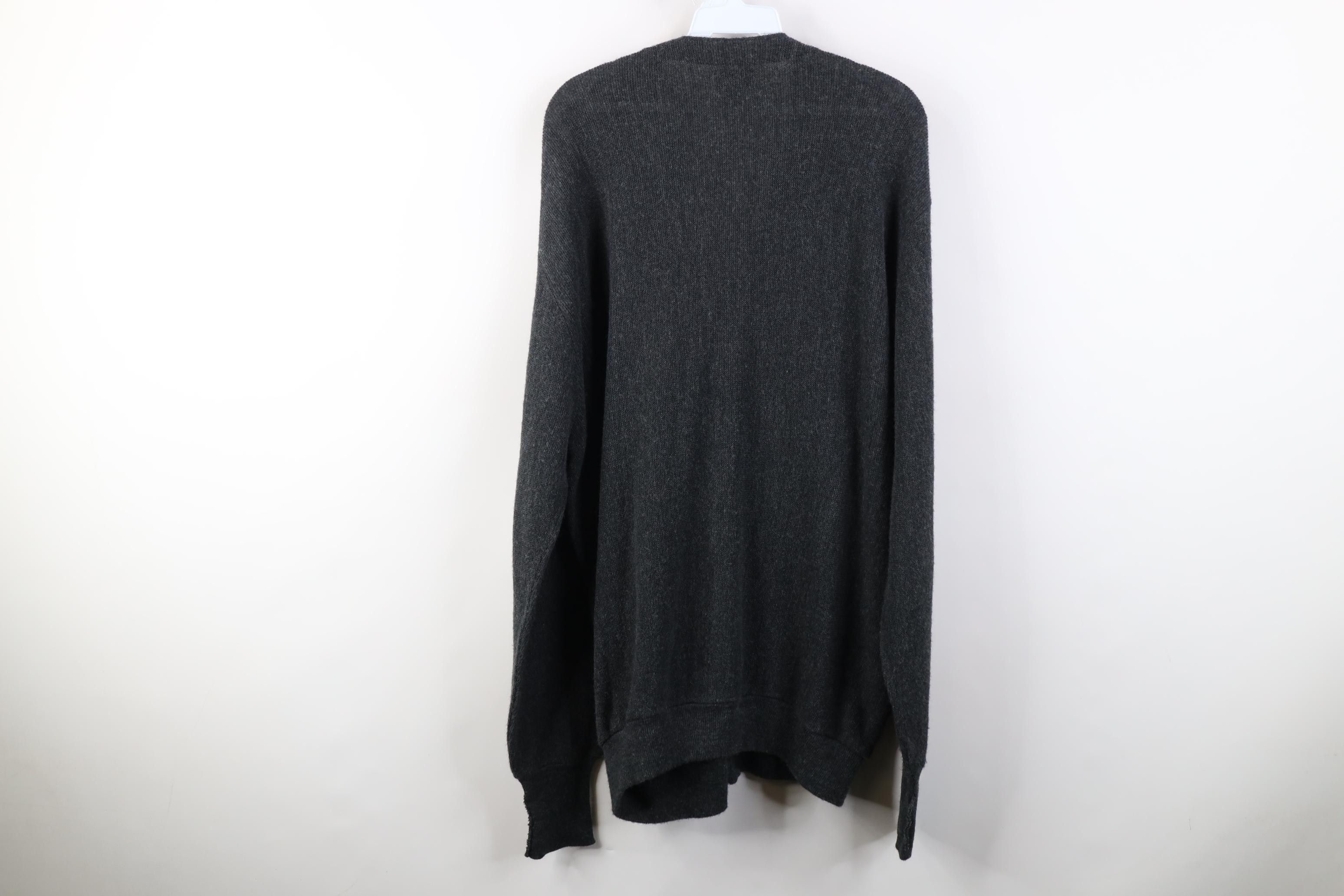 Izod Vintage 80s Izod Lacoste Knit Cardigan Sweater Dark Gray USA Size US XL / EU 56 / 4 - 8 Thumbnail