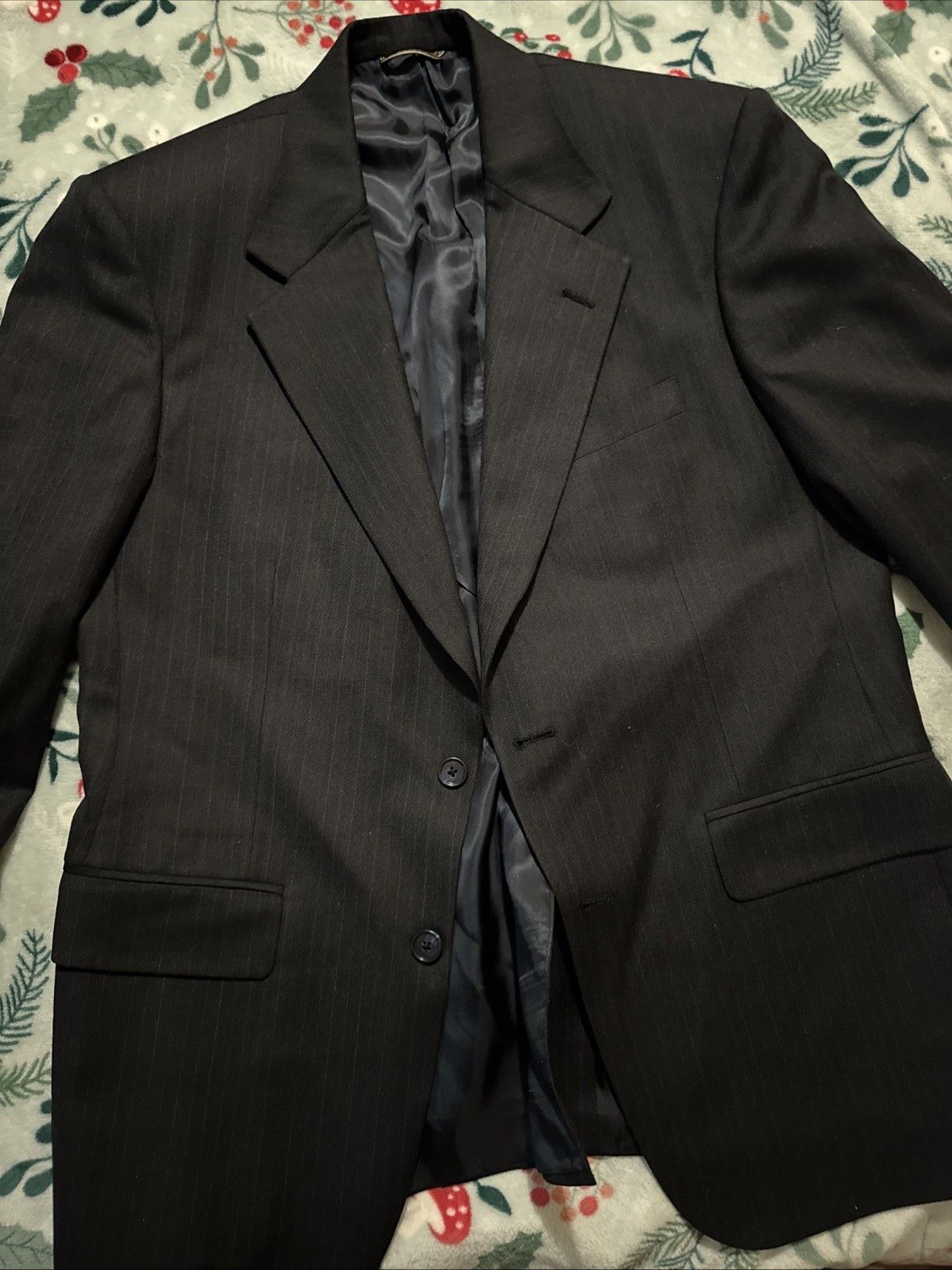 Stafford Stafford 100% Wool Pinstripe Suit Jacket 44R ( See Measurem Size 44R - 1 Thumbnail