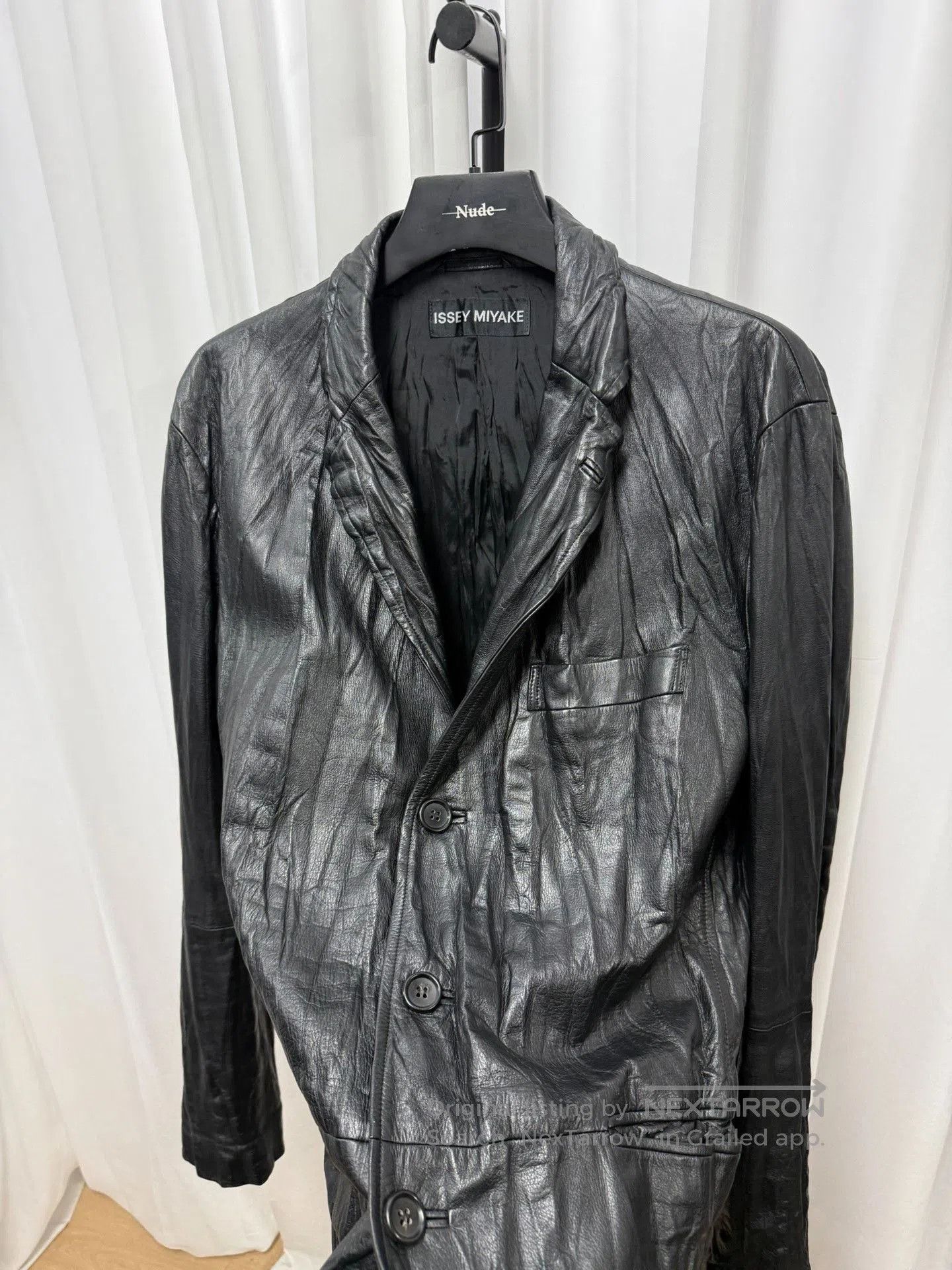 Issey Miyake ISSEY MIYAKE Cowhide Pleated Loose Jacket. Size US M / EU 48-50 / 2 - 5 Thumbnail