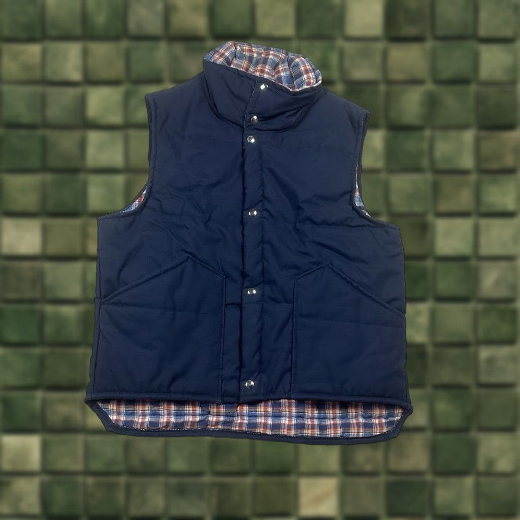 Vintage VINTAGE Wear-Guard Puffer Vest Mens Medium Blue Brown Plaid 80s USA Quilted Size US M / EU 48-50 / 2 - 1 Thumbnail
