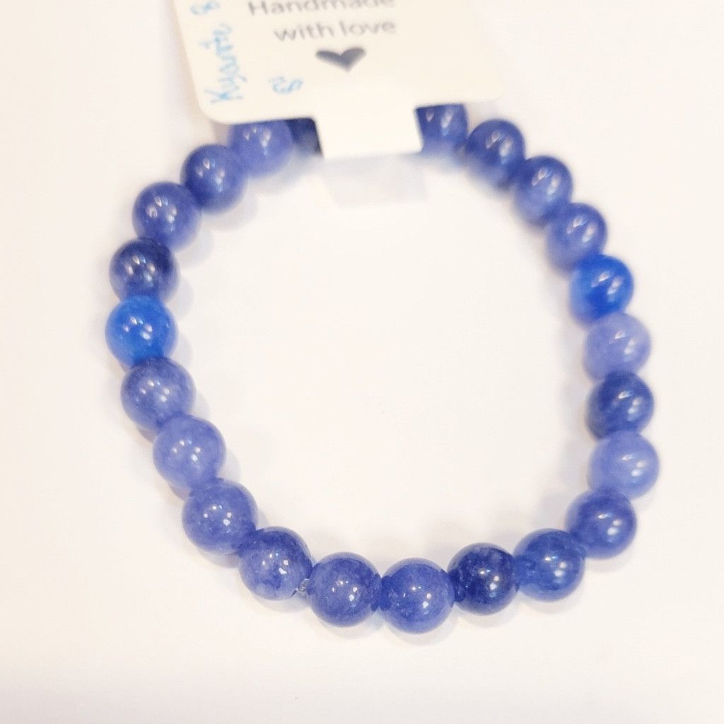 Handmade Natural Crystal Kyanite Beaded Bracelet 8" Size ONE SIZE - 2 Thumbnail