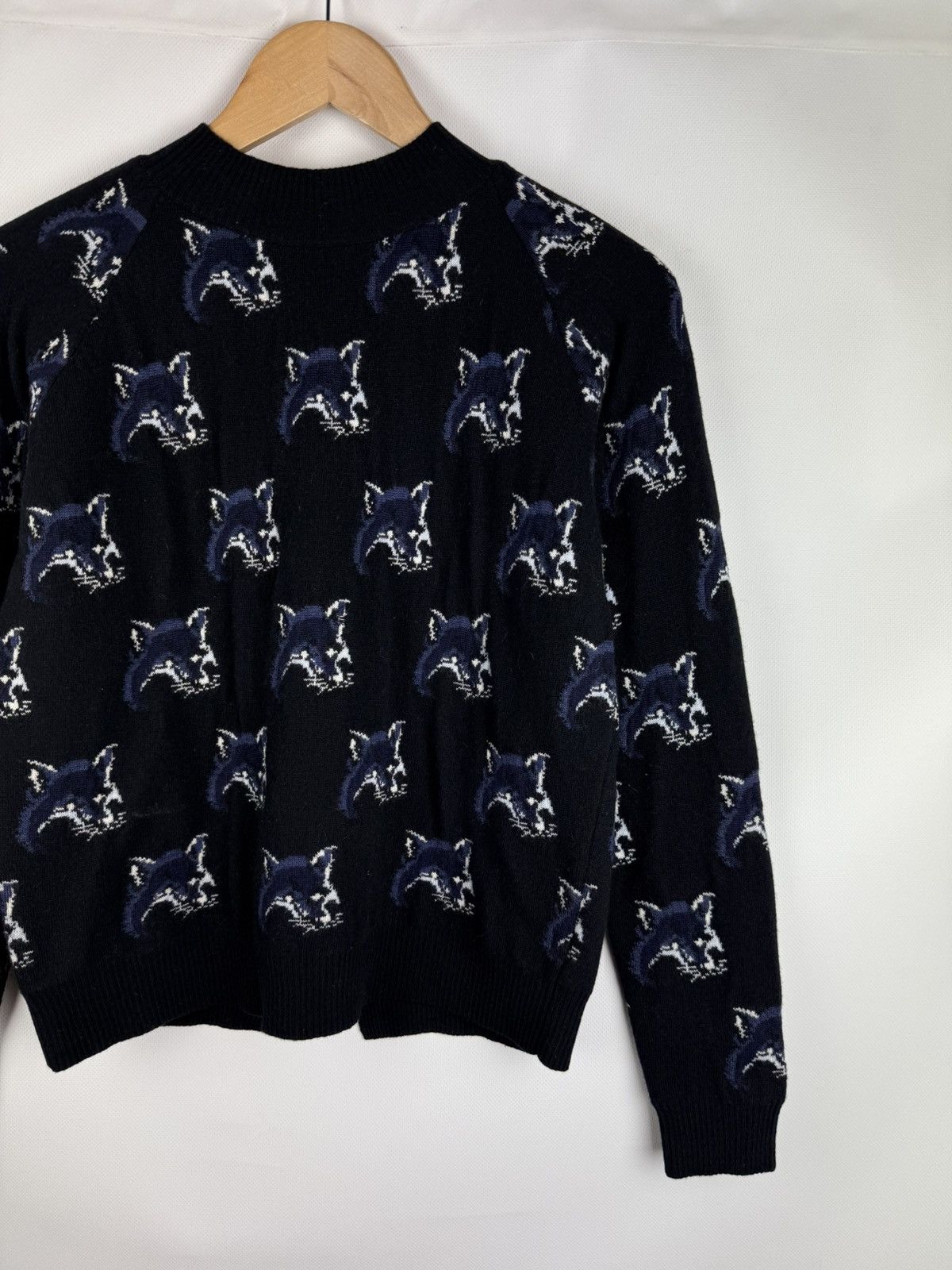 Maison Kitsune Maison Kitsune Multilogo Wool Silk Cashmere Back Zip Sweater Size S / US 4 / IT 40 - 3 Thumbnail