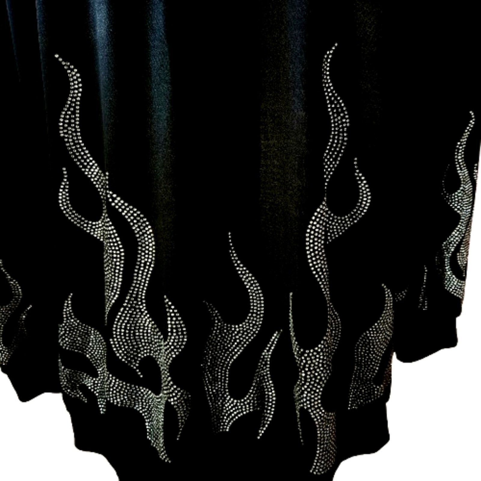 Shein FLAMES ☆ RHINESTONE ACCENT ☆ BLACK OVERSIZED HOODIE 4x ☆ NWT Size 4XL / US 24-26 - 7 Thumbnail