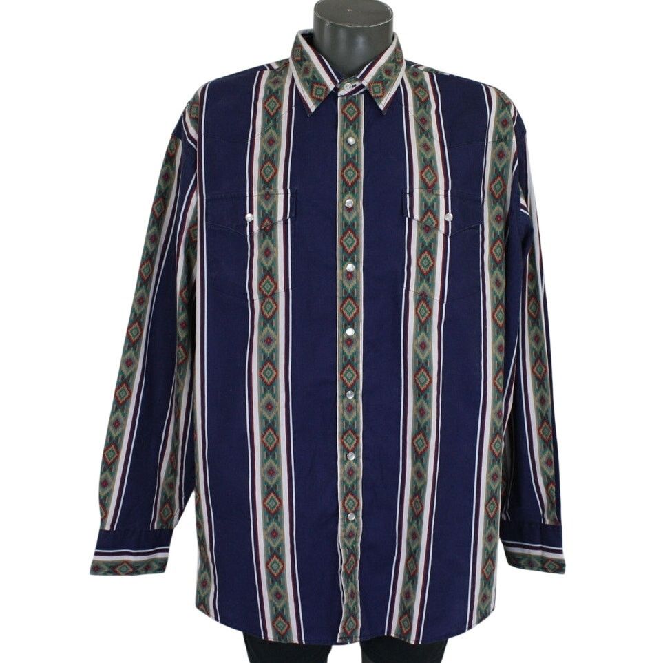Vintage Vintage High Noon Western Shirt Mens 2XLT Aztec Pearl Snap Size US XXL / EU 58 / 5 - 1 Thumbnail