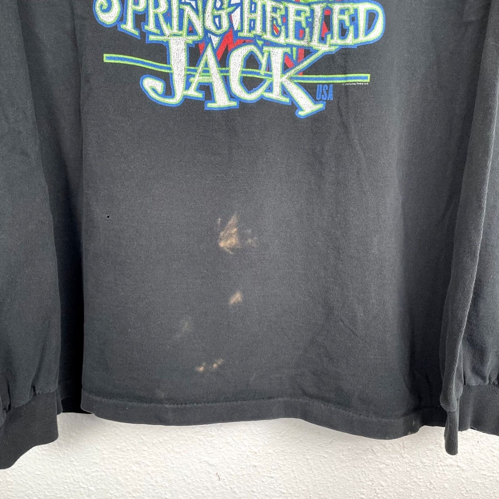 Anvil VINTAGE 90s Spring Heeled Jack Ska Punk Long Sleeve Shirt XL Black Mens Size US XL / EU 56 / 4 - 2 Thumbnail