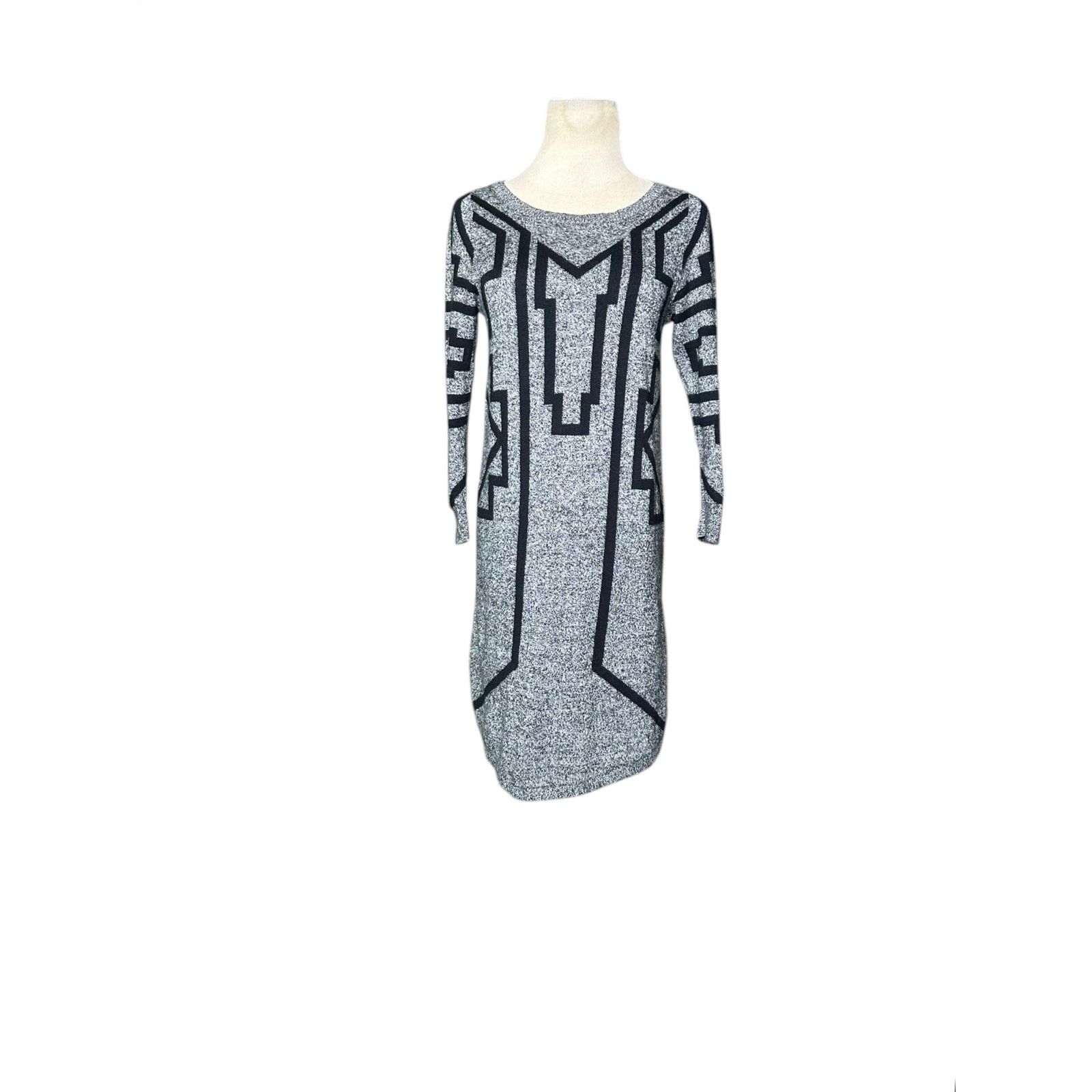 Express Express gray black geometric sweater dress size XS Size XS / US 0-2 / IT 36-38 - 10 Thumbnail
